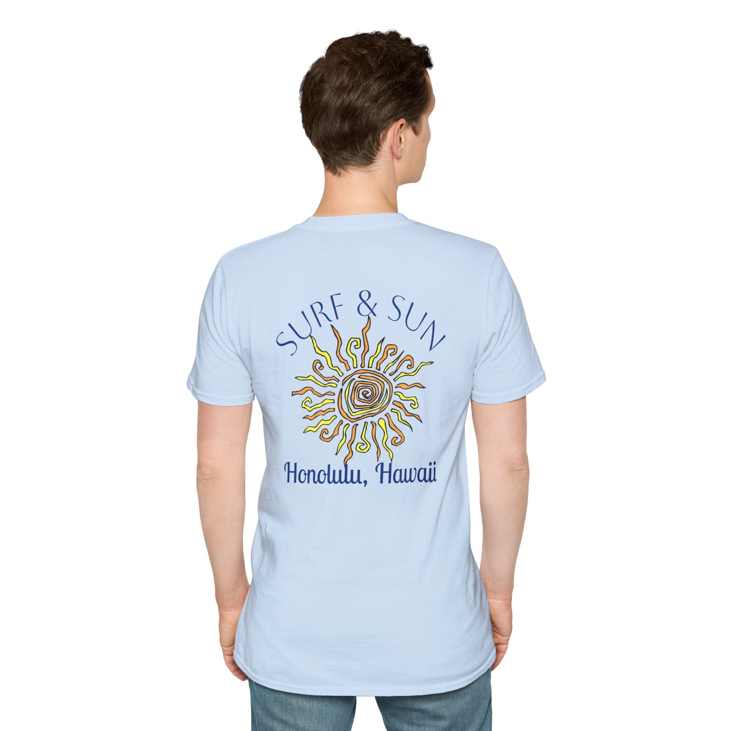 Men's Novelty T-Shirt - Surf & Sun Honolulu Hawaii
