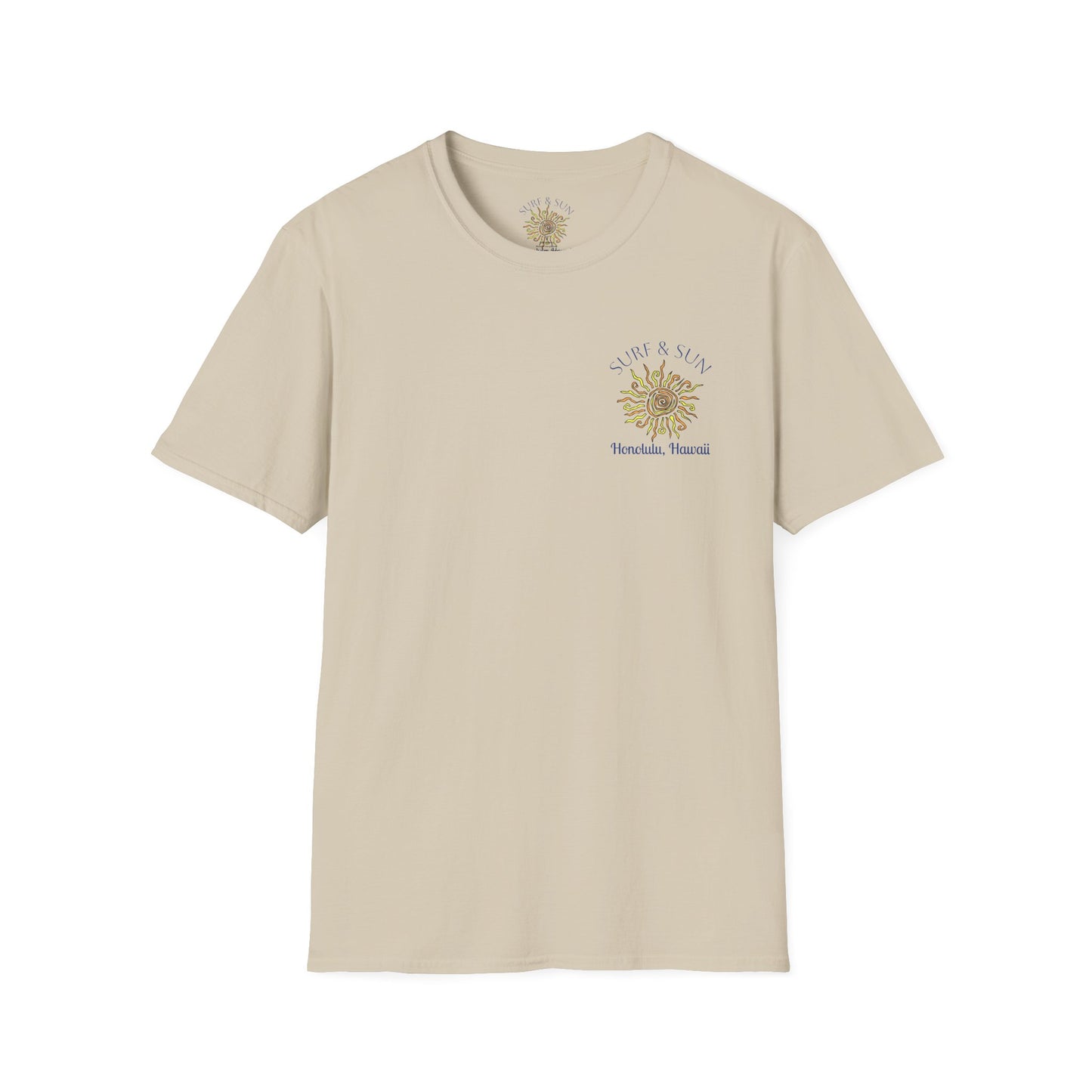 Men's Novelty T-Shirt - Surf & Sun Honolulu Hawaii