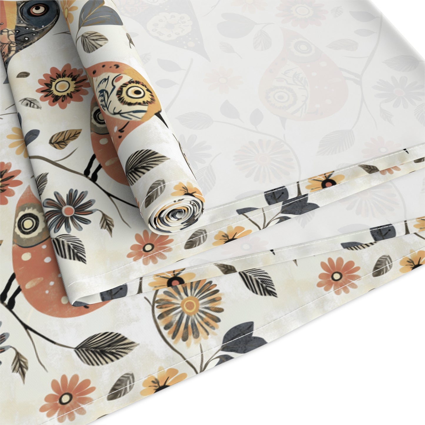 Table Runner - Whimsical Birds Floral Cotton Dining Décor