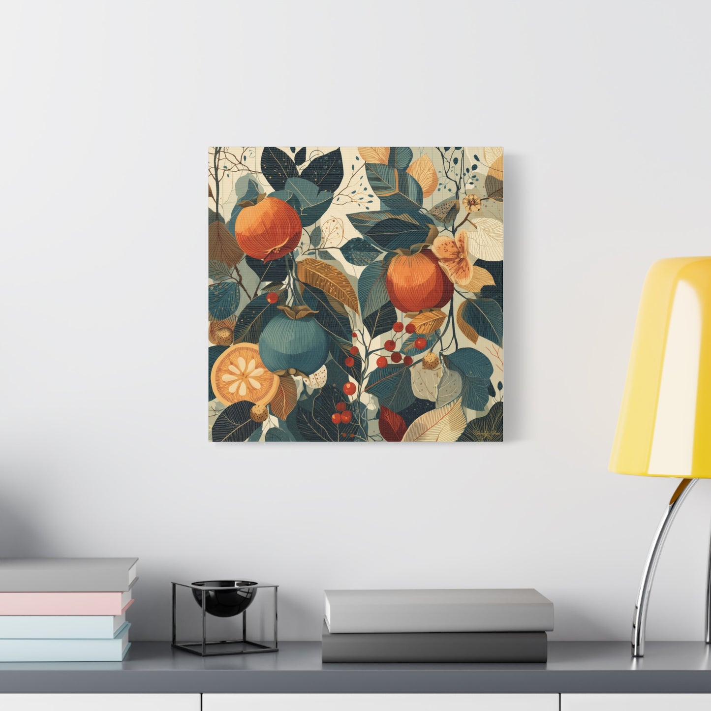 Canvas Art - Autumn Harvest Persimmons Fruit