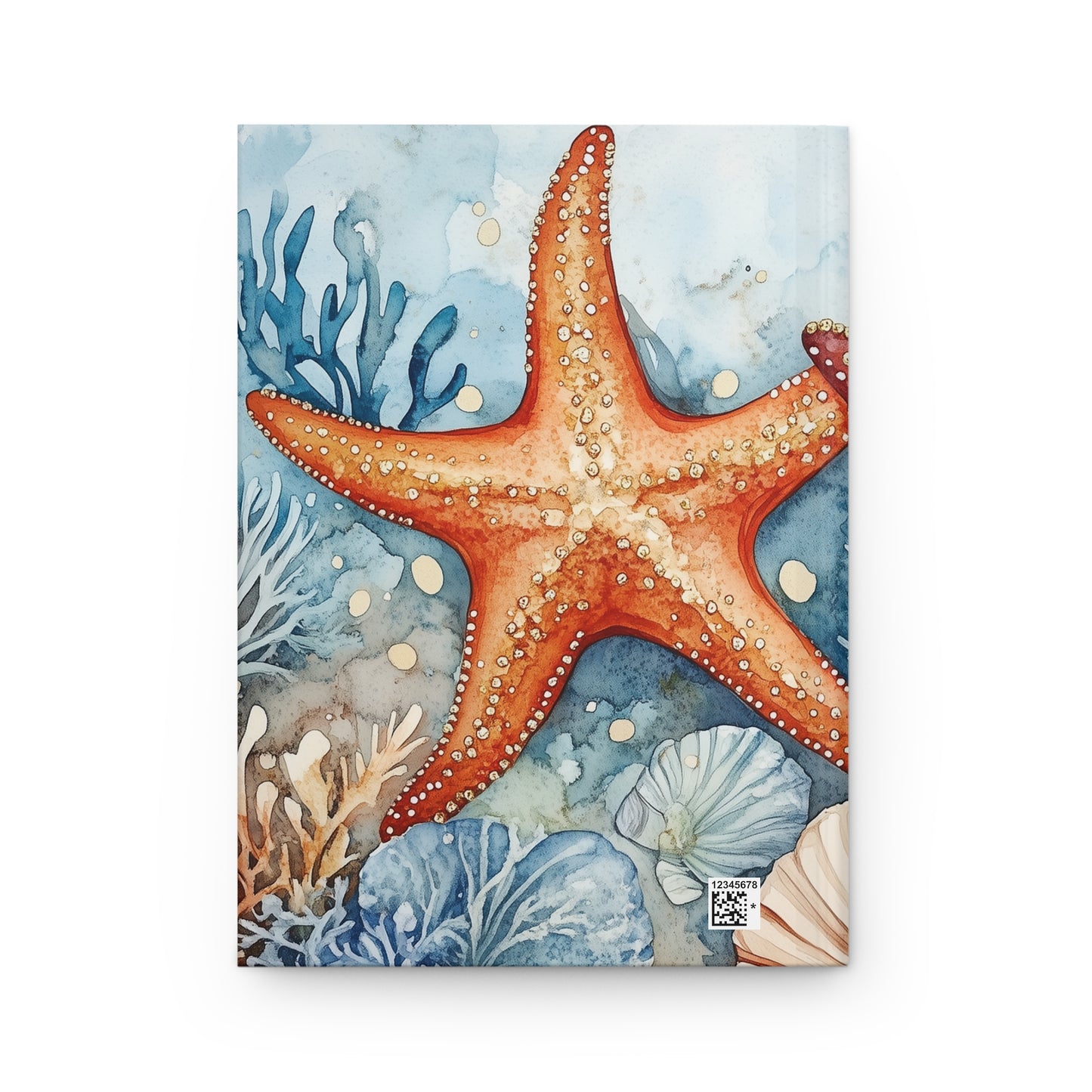 Hardcover Journal - Coastal Beach-Themed Starfish And Seashells