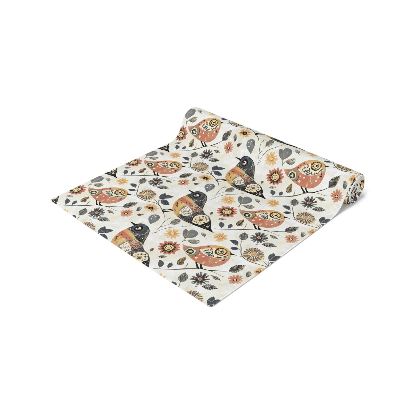 Table Runner - Whimsical Birds Floral Cotton Dining Décor