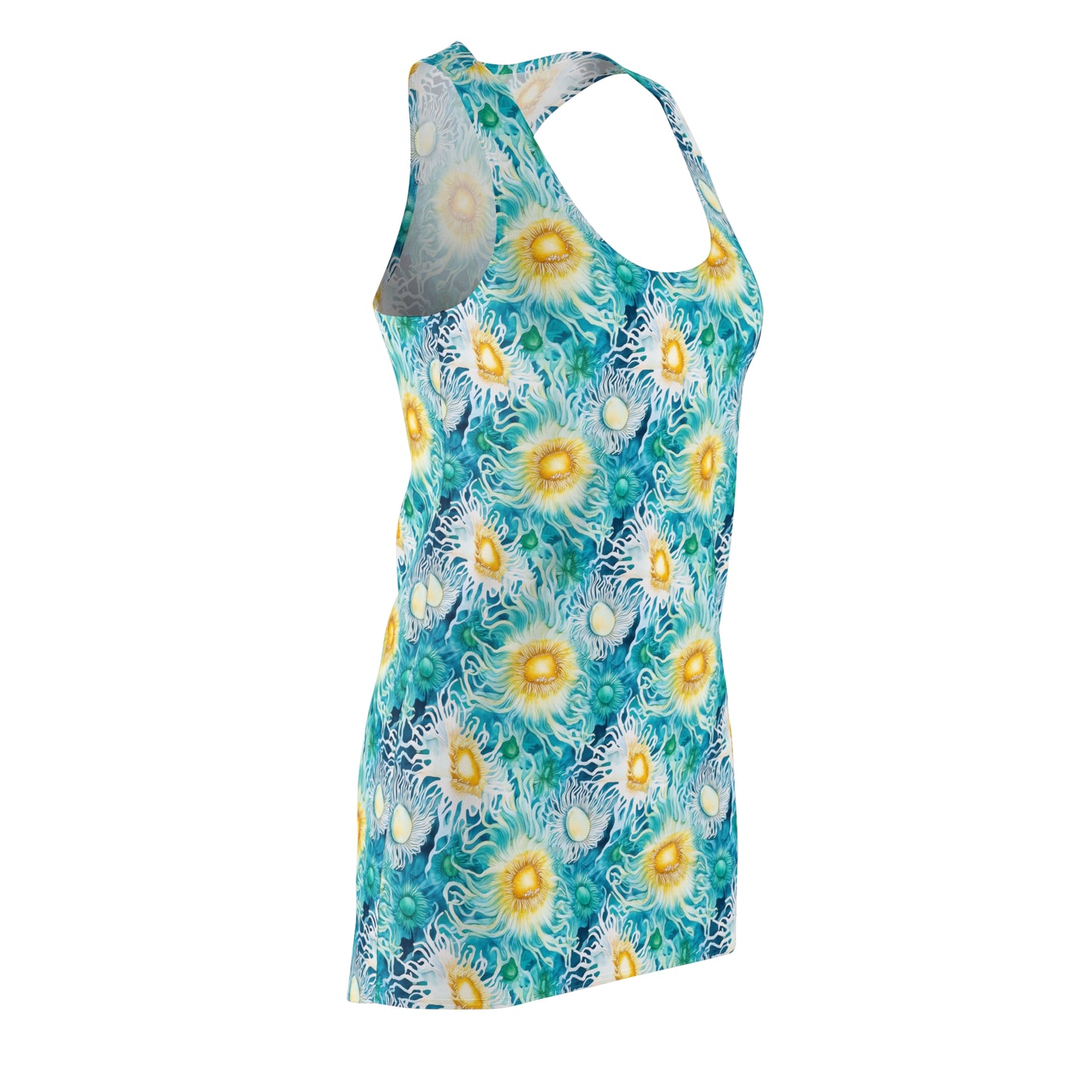 Women's Racerback Dress - Ocean Sea Anemone Floral Print