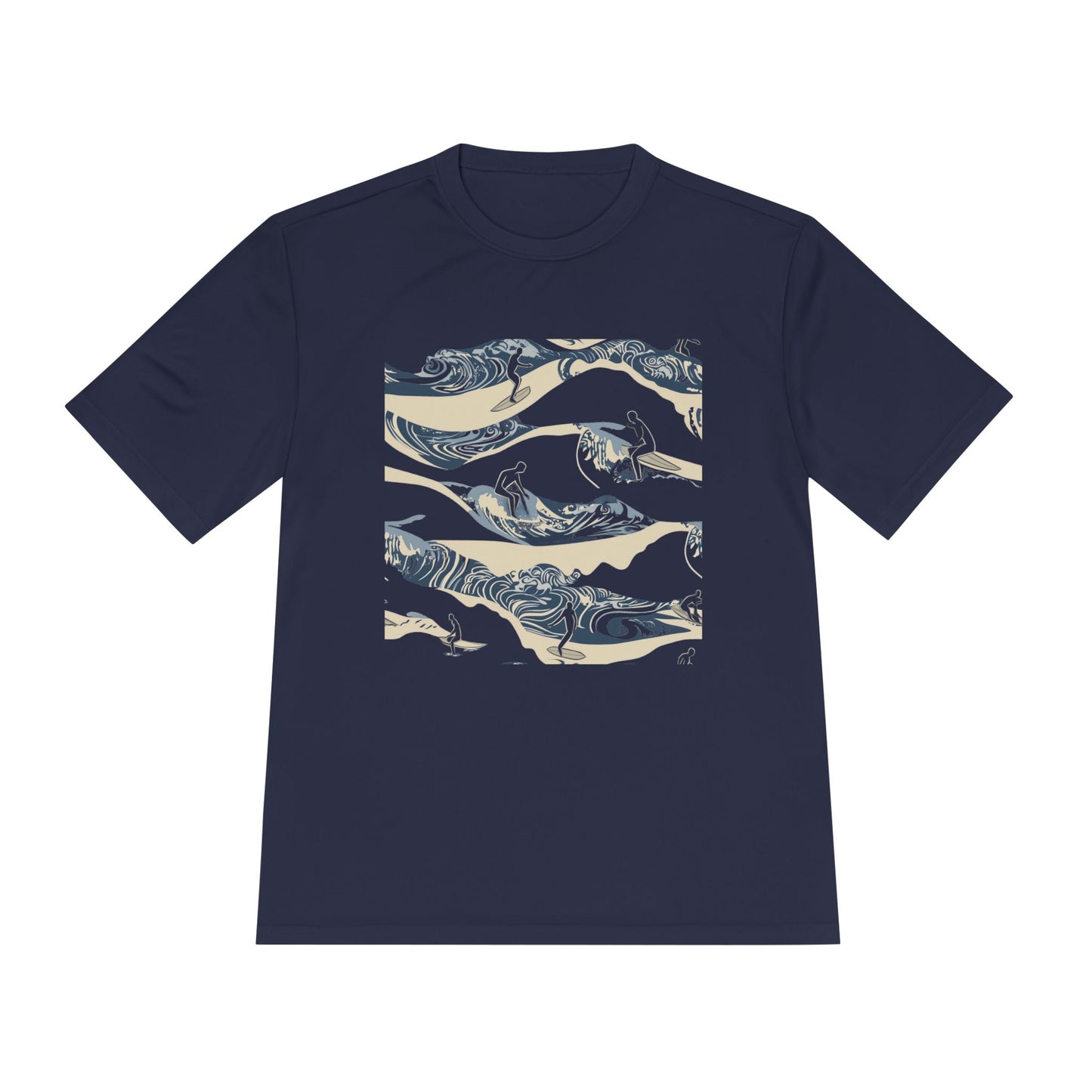 Men's Novelty Tshirt - Moonlit Hawaiian Wave Surfers