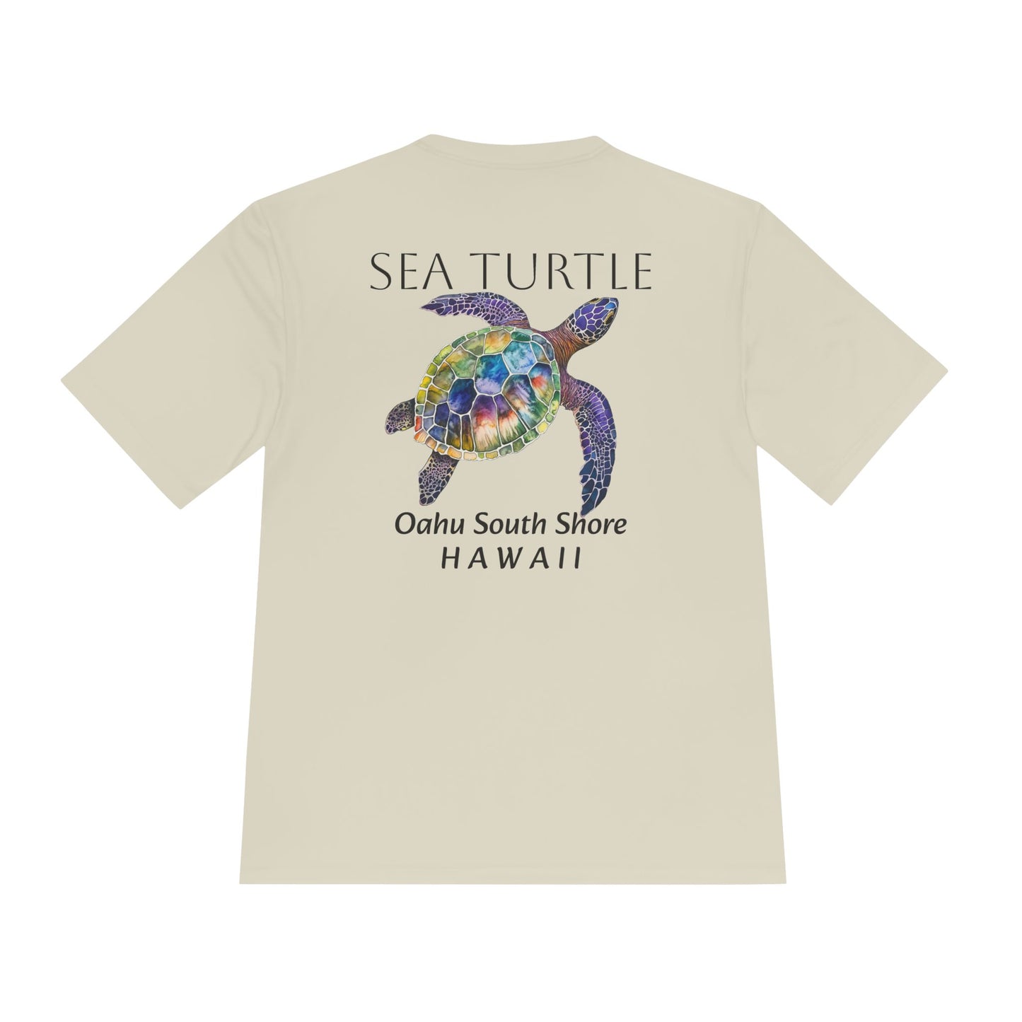 Men's Novelty Tshirt - Sea Turtle Watercolor Of Oahu South Shore, Hawaii