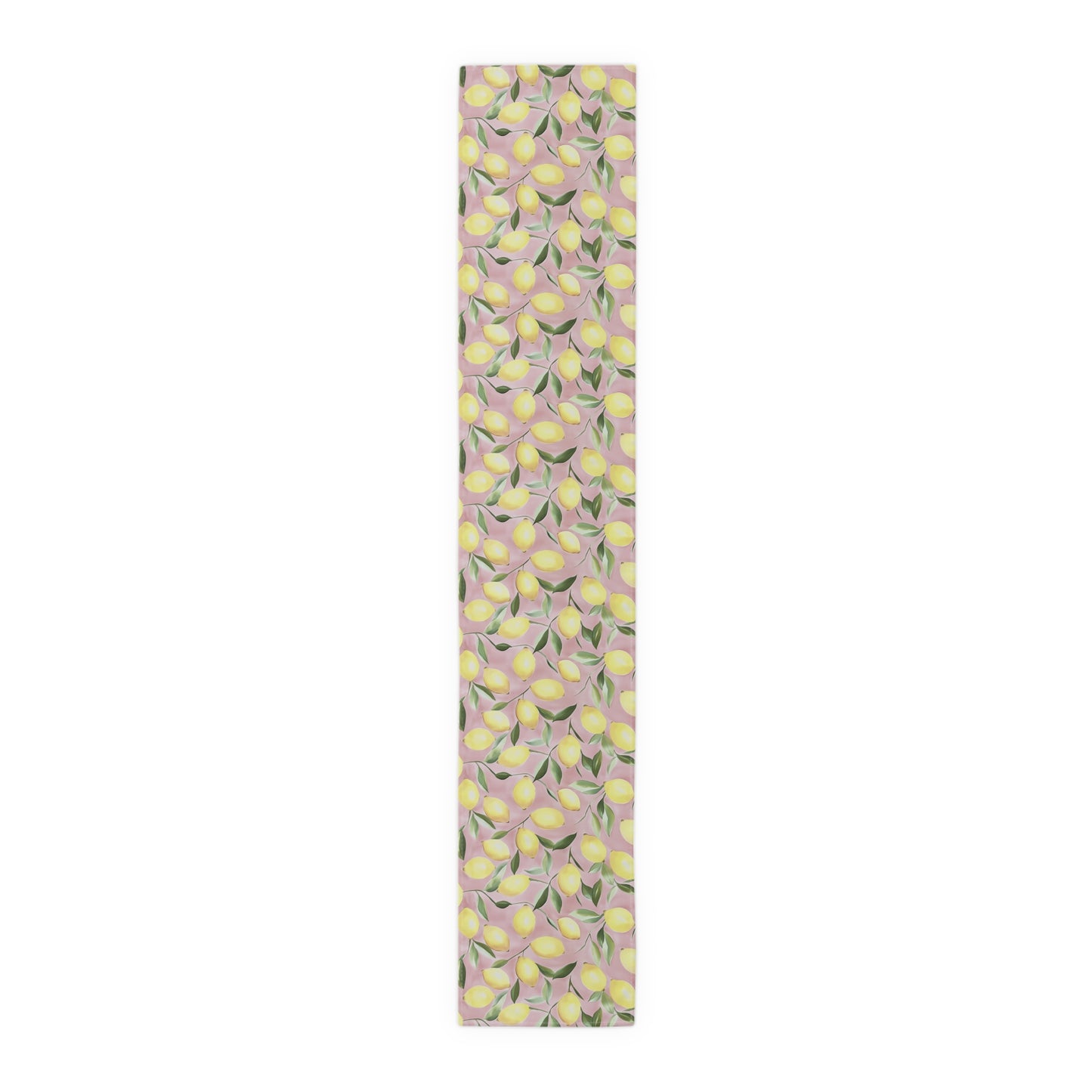 Table Runner - Ripe Lemons On Pink Watercolor