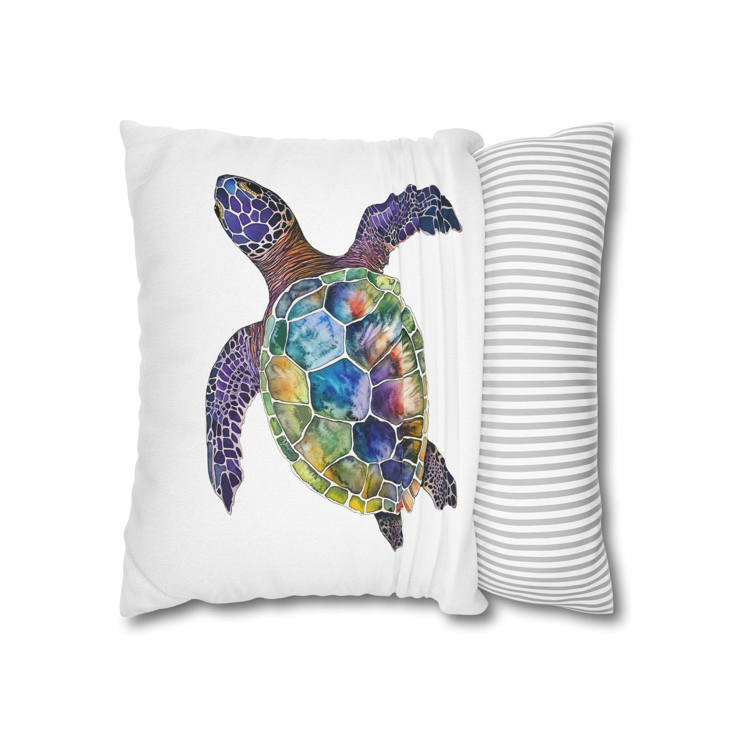 Square Pillow Cover - Ocean-Inspired Sea Turtle for Beach Lovers