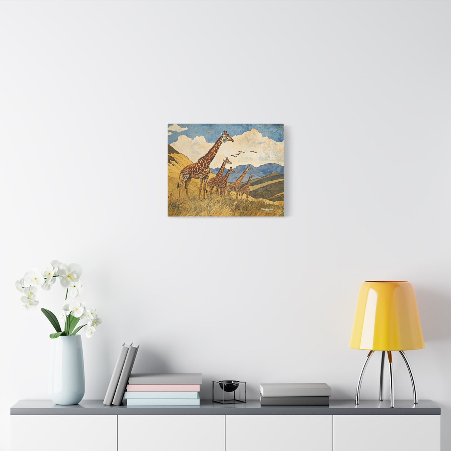 Canvas Art - A Tower of Giraffes In The African Suvanna
