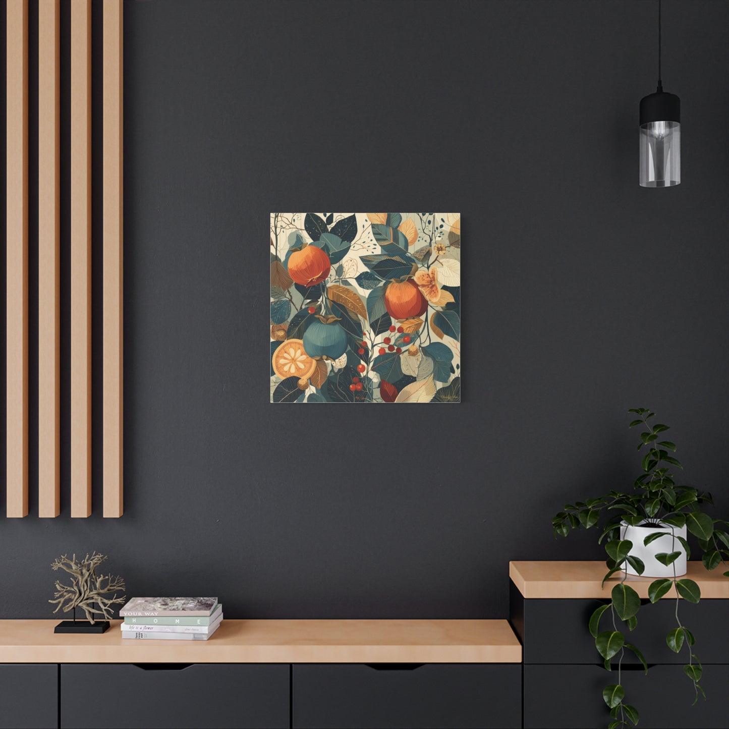 Canvas Art - Autumn Harvest Persimmons Fruit