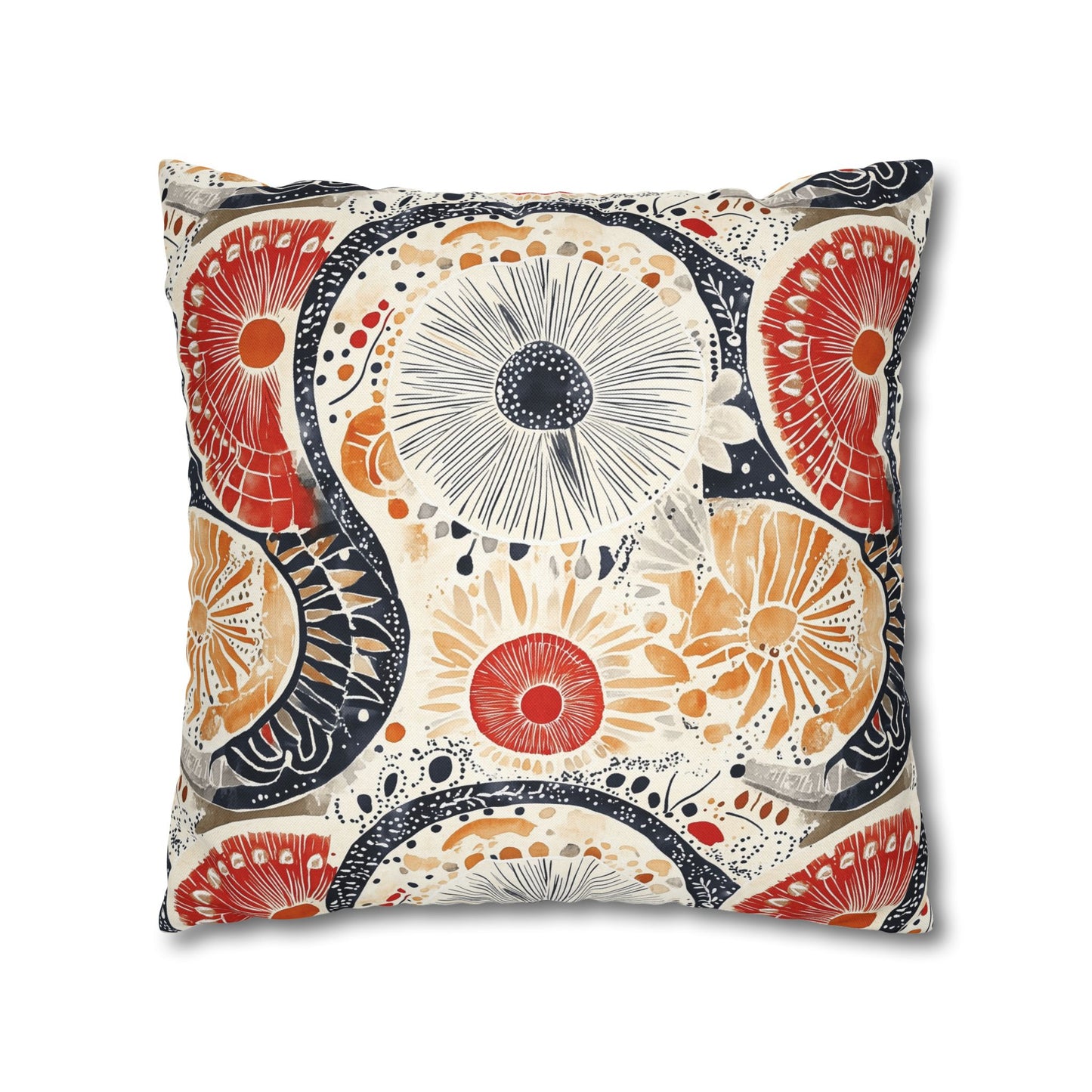 Square Pillow Cover - Boho Mandala Abstract