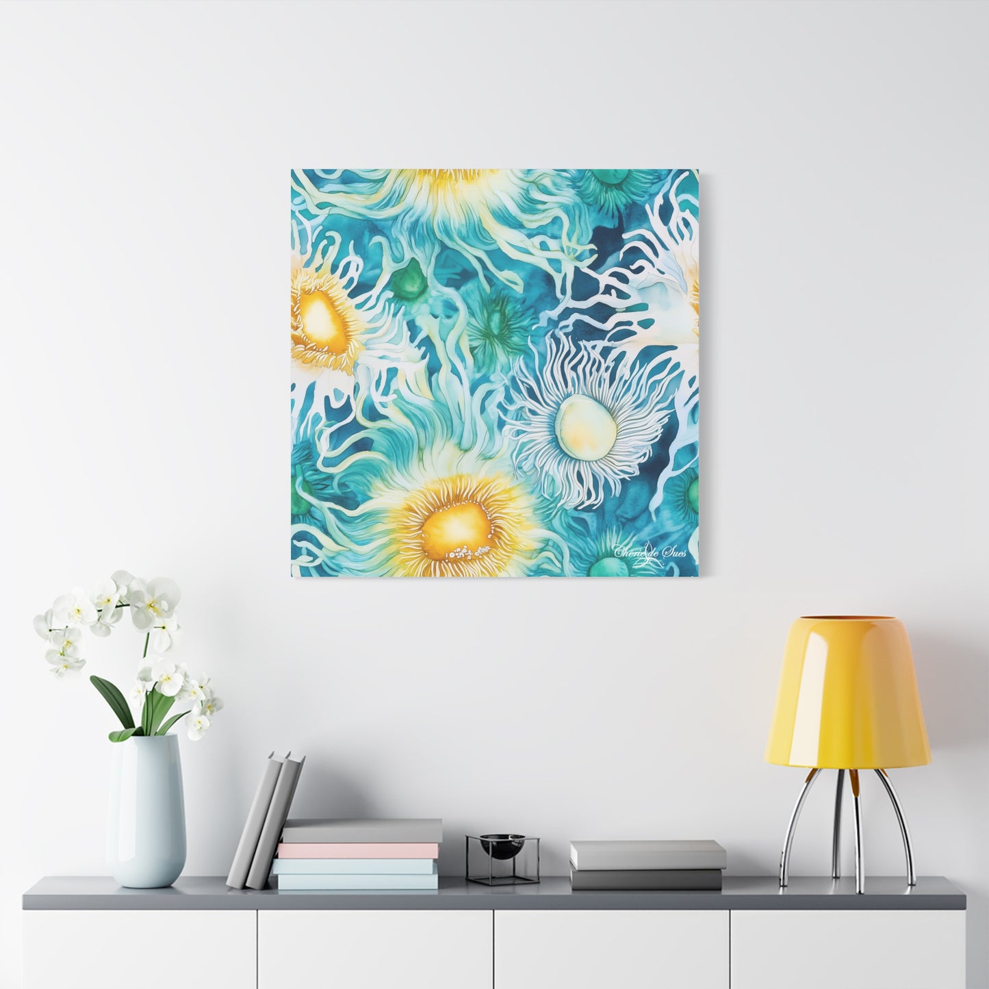 Canvas Art - Vibrant Ocean Sea Anemones