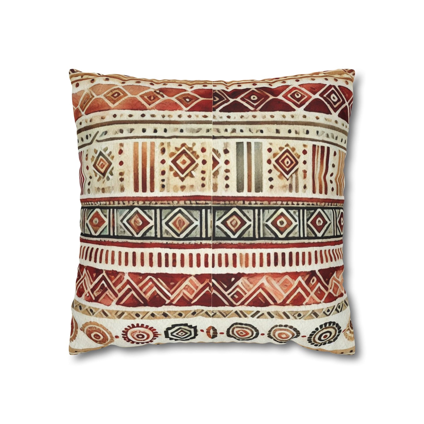Square Pillow Cover - Bohemian Batik Tribal Pattern