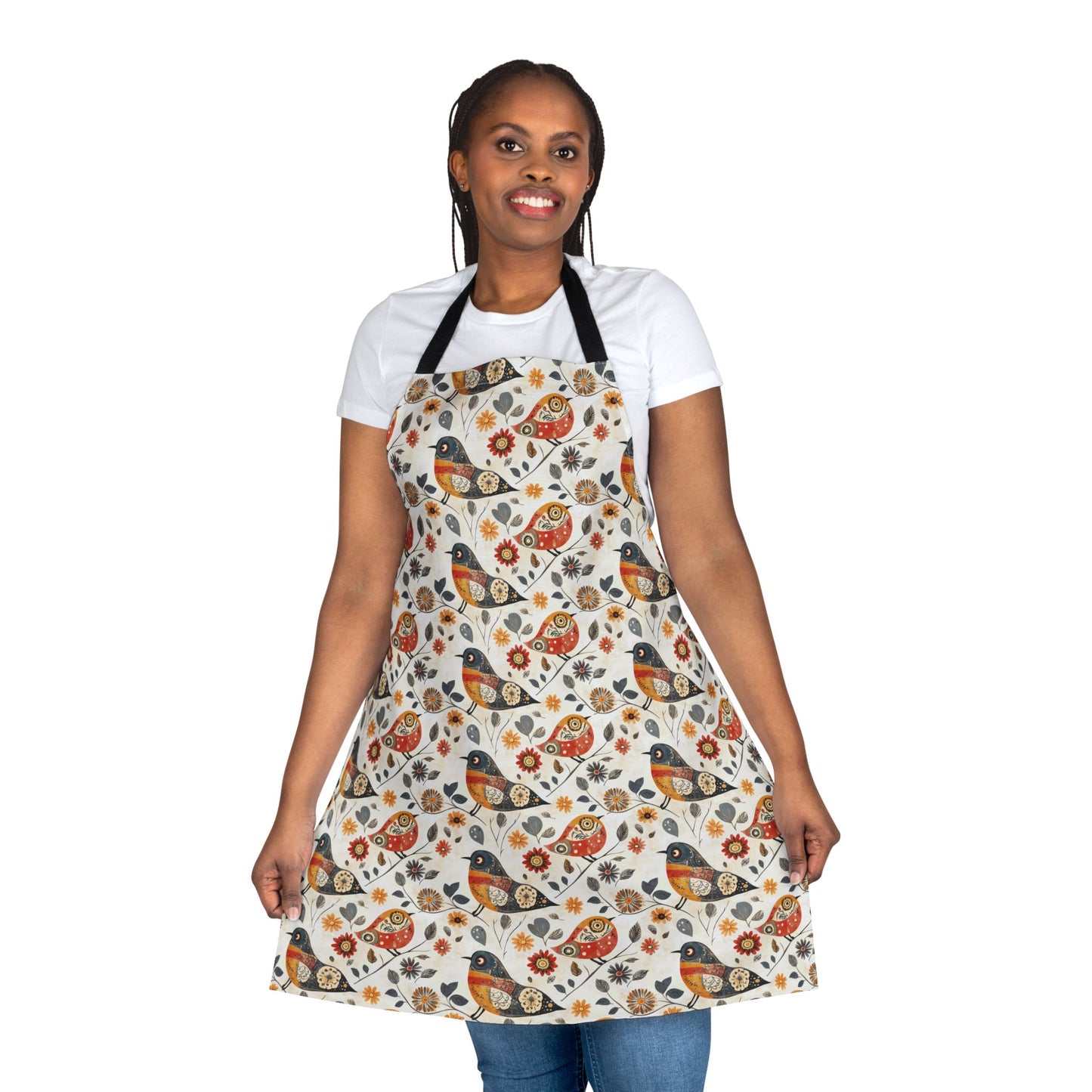Apron, Folk Art Birds In The Forest