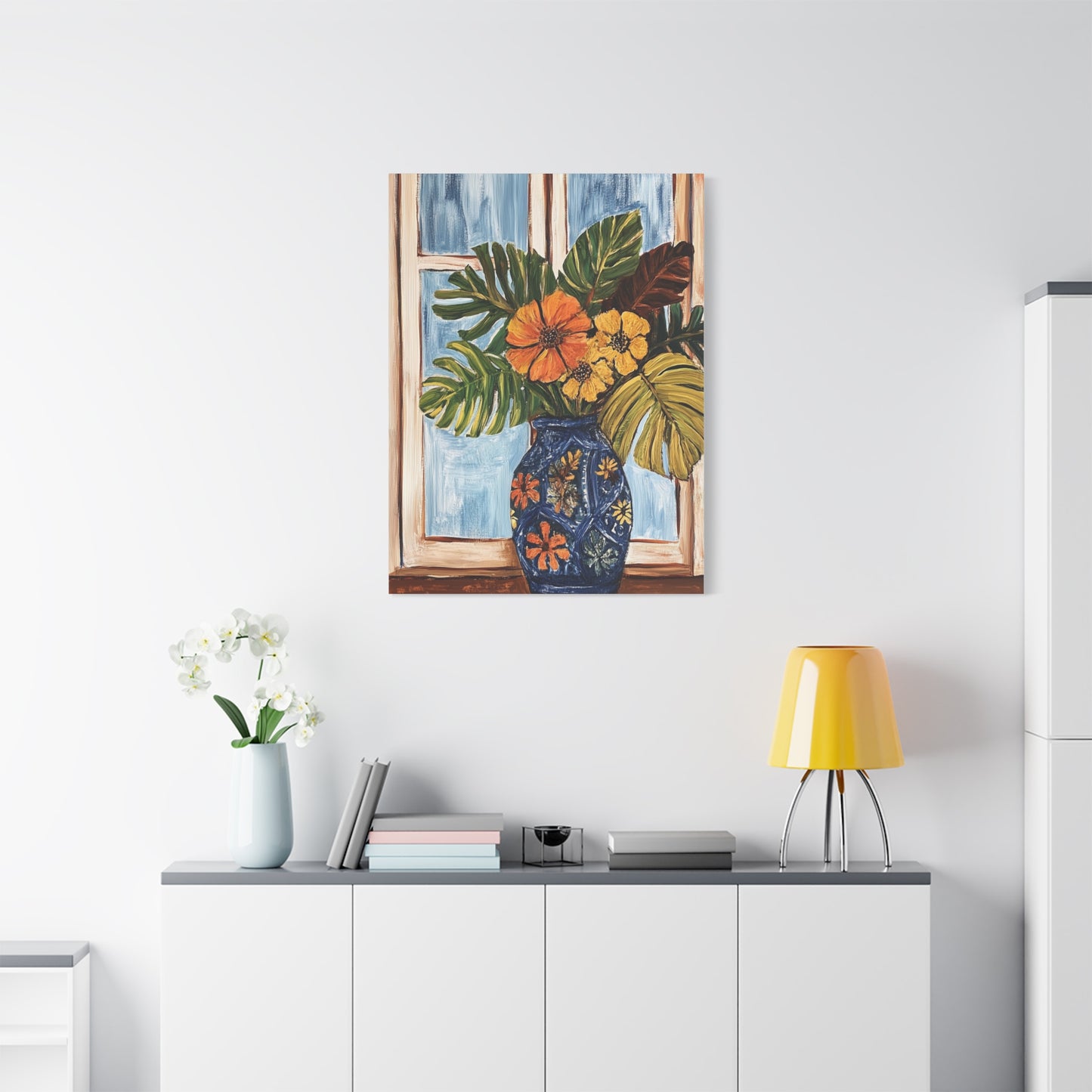 Canvas Art - Vibrant Tropical Island Floral Bouquet
