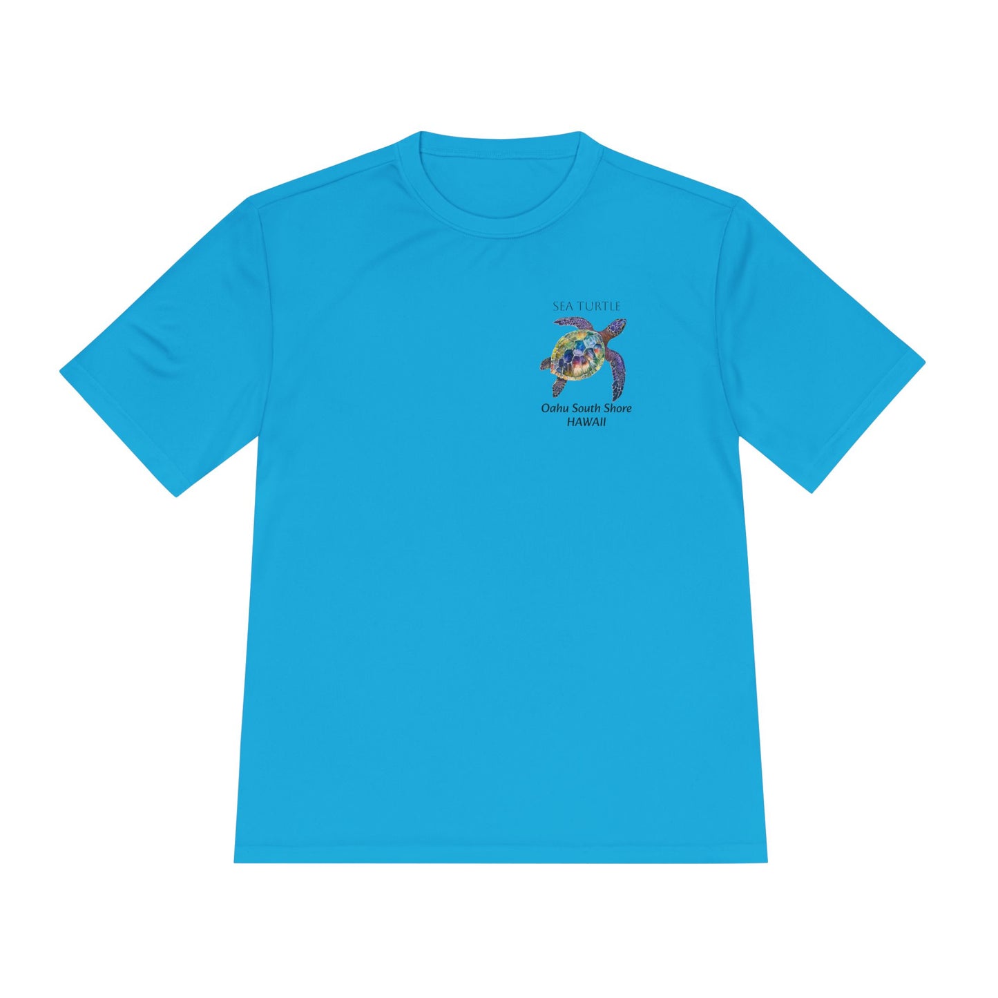 Men's Novelty Tshirt - Sea Turtle Watercolor Of Oahu South Shore, Hawaii