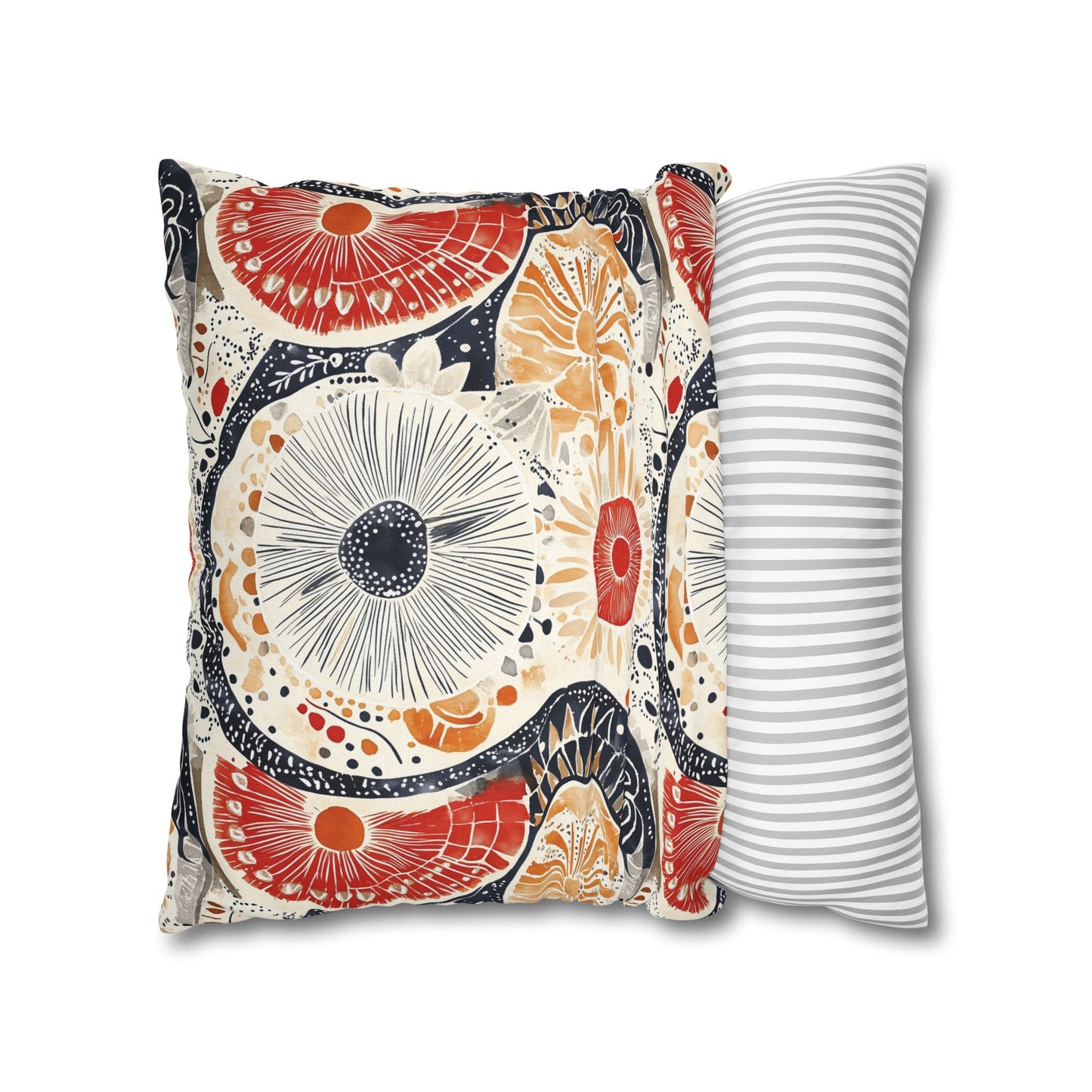 Square Pillow Cover - Boho Mandala Abstract