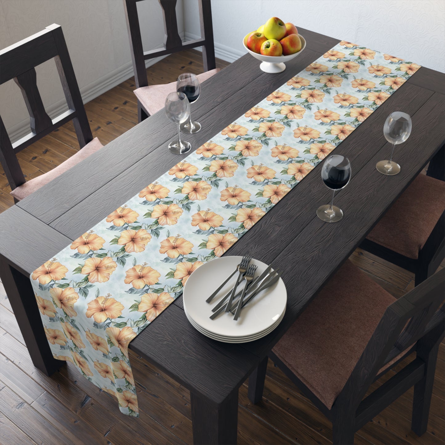 Table Runner - Tropical Hibiscus Floral Dining Decor