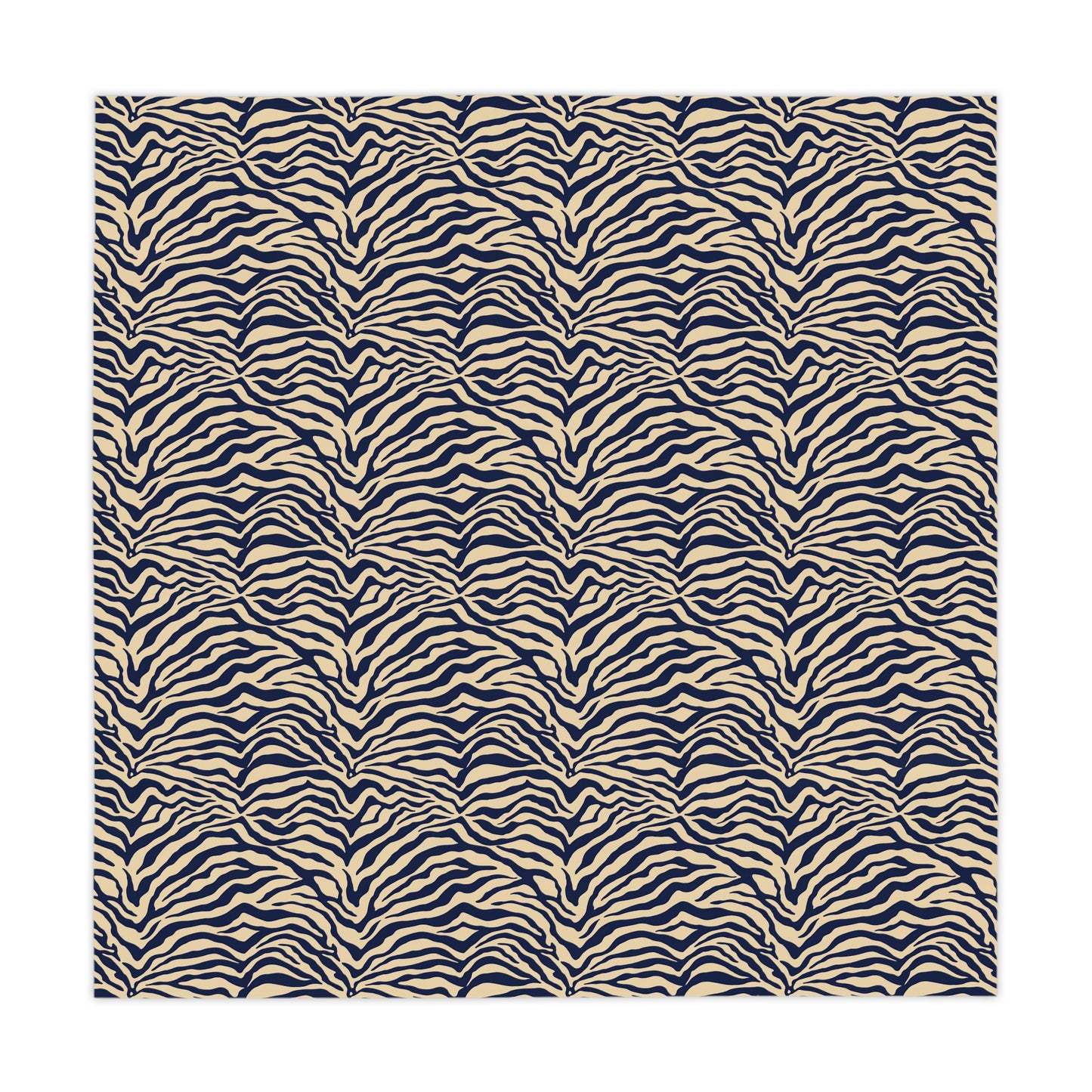 Square Tablecloth - Zebra Tan & Navy Print