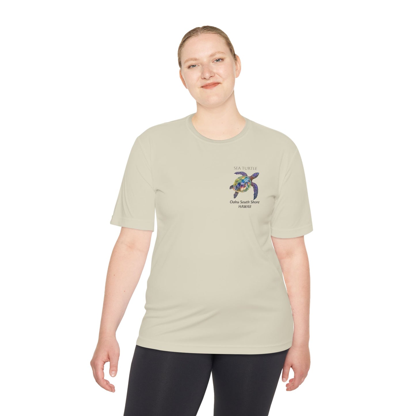 Men's Novelty Tshirt - Sea Turtle Watercolor Of Oahu South Shore, Hawaii