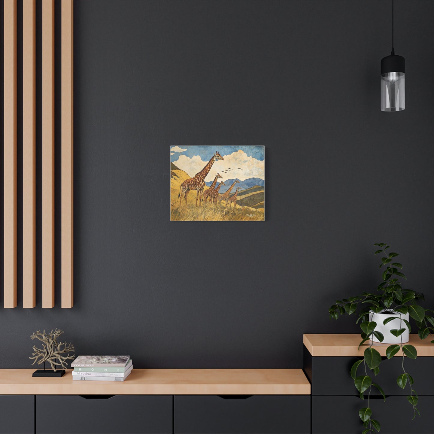 Canvas Art - A Tower of Giraffes In The African Suvanna