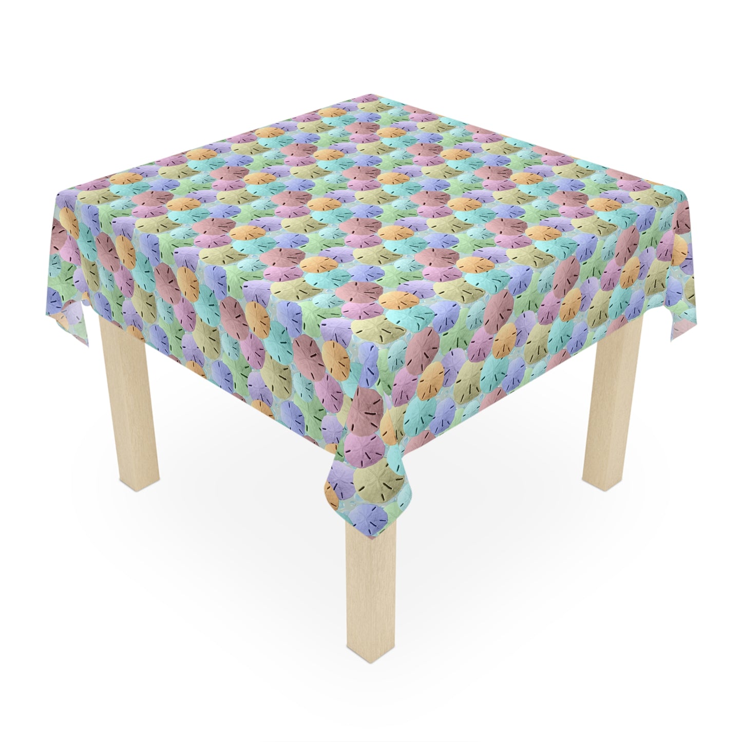 Square Tablecloth - Colorful Beach Sand Dollar Seashells