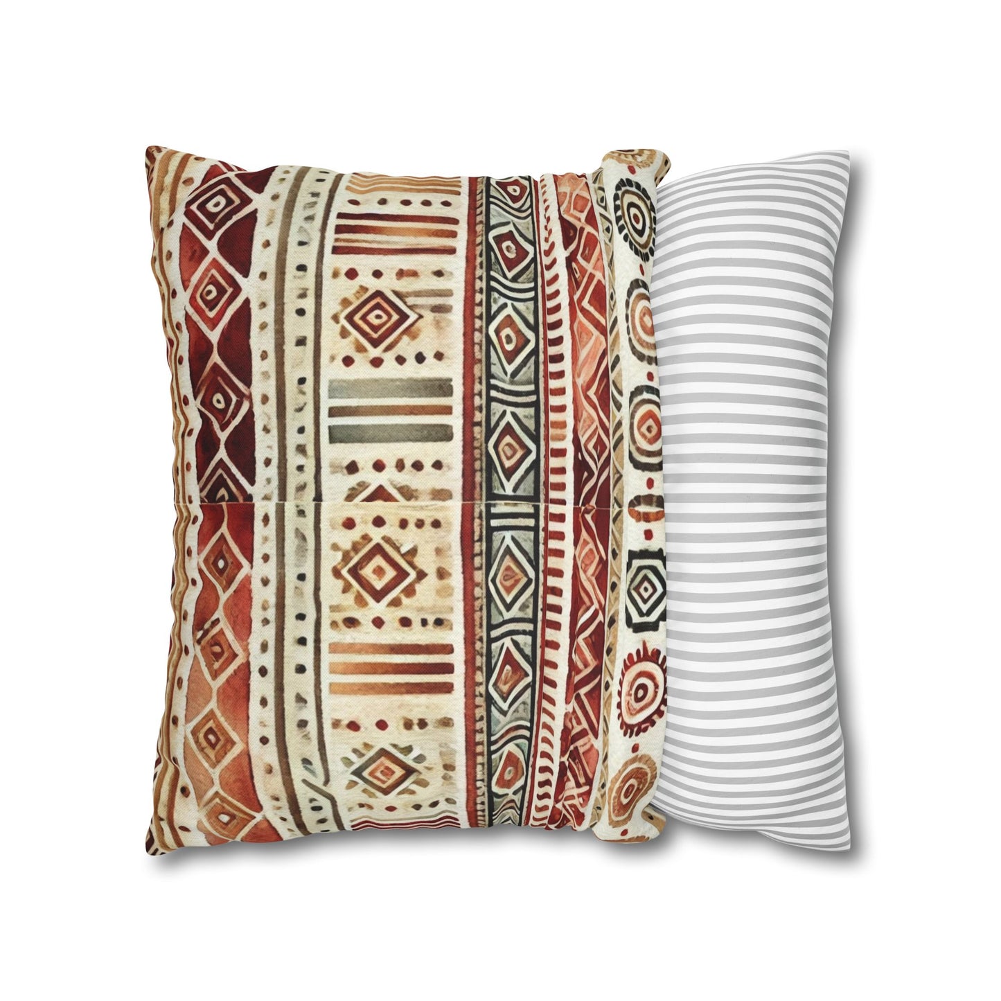 Square Pillow Cover - Bohemian Batik Tribal Pattern