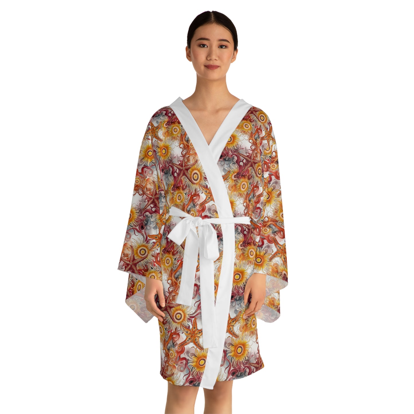 Kimono Robe - Ocean Starfish And Sea Anemones
