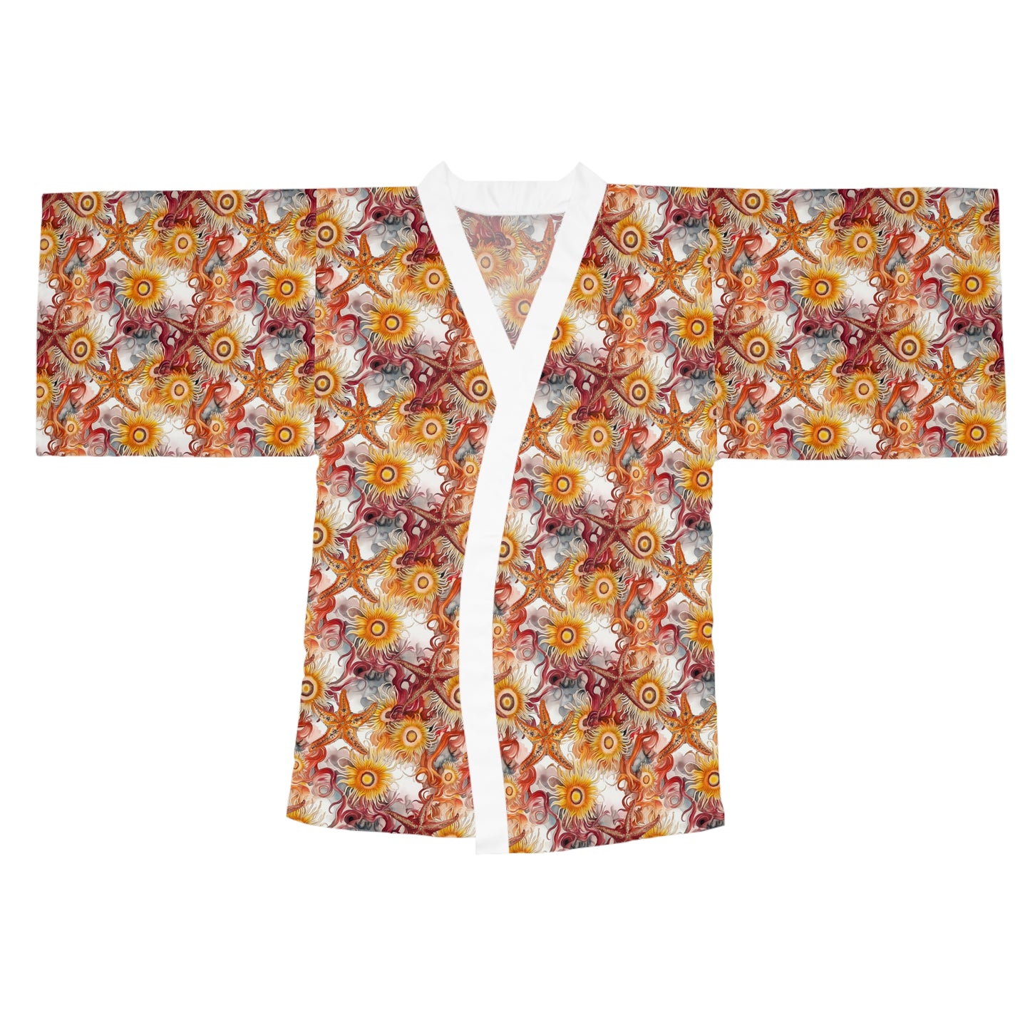 Kimono Robe - Ocean Starfish And Sea Anemones