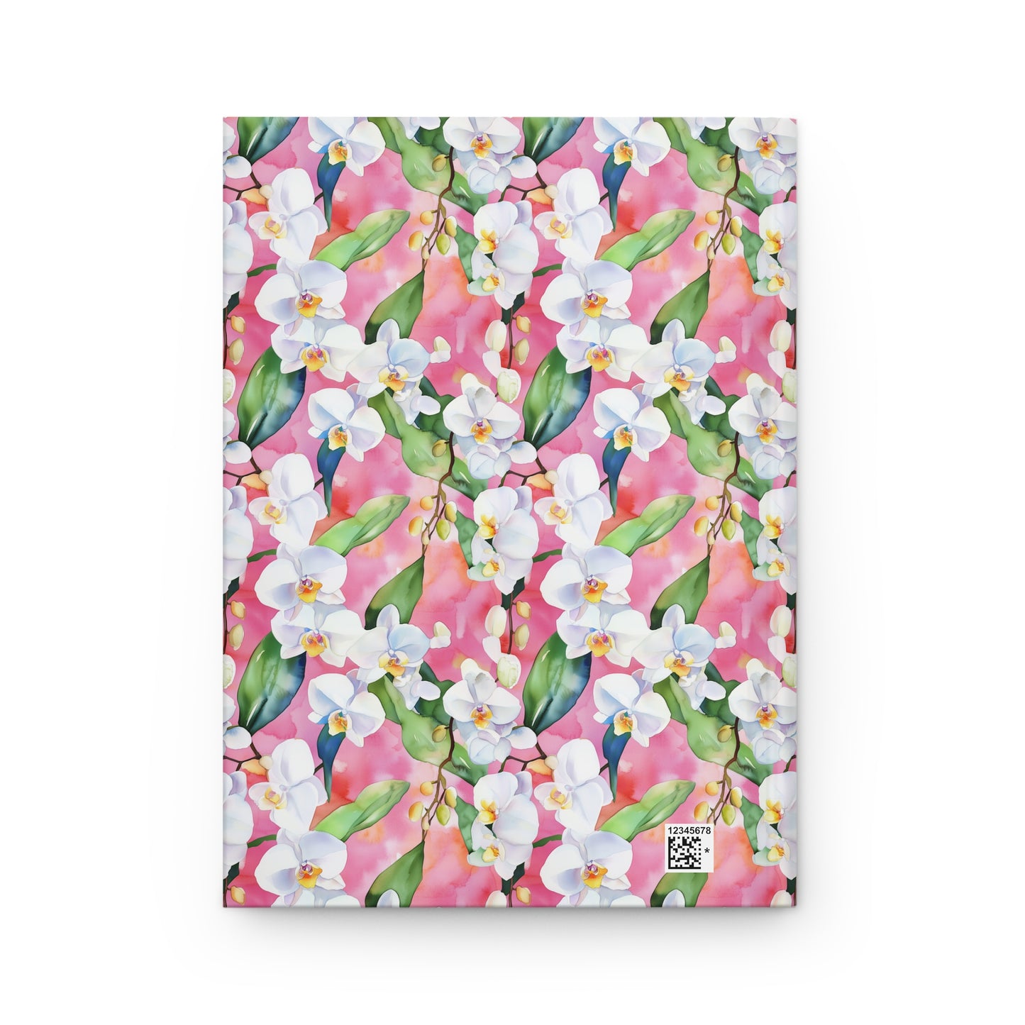 Hardcover Journal - White Orchids On Pink Watercolor