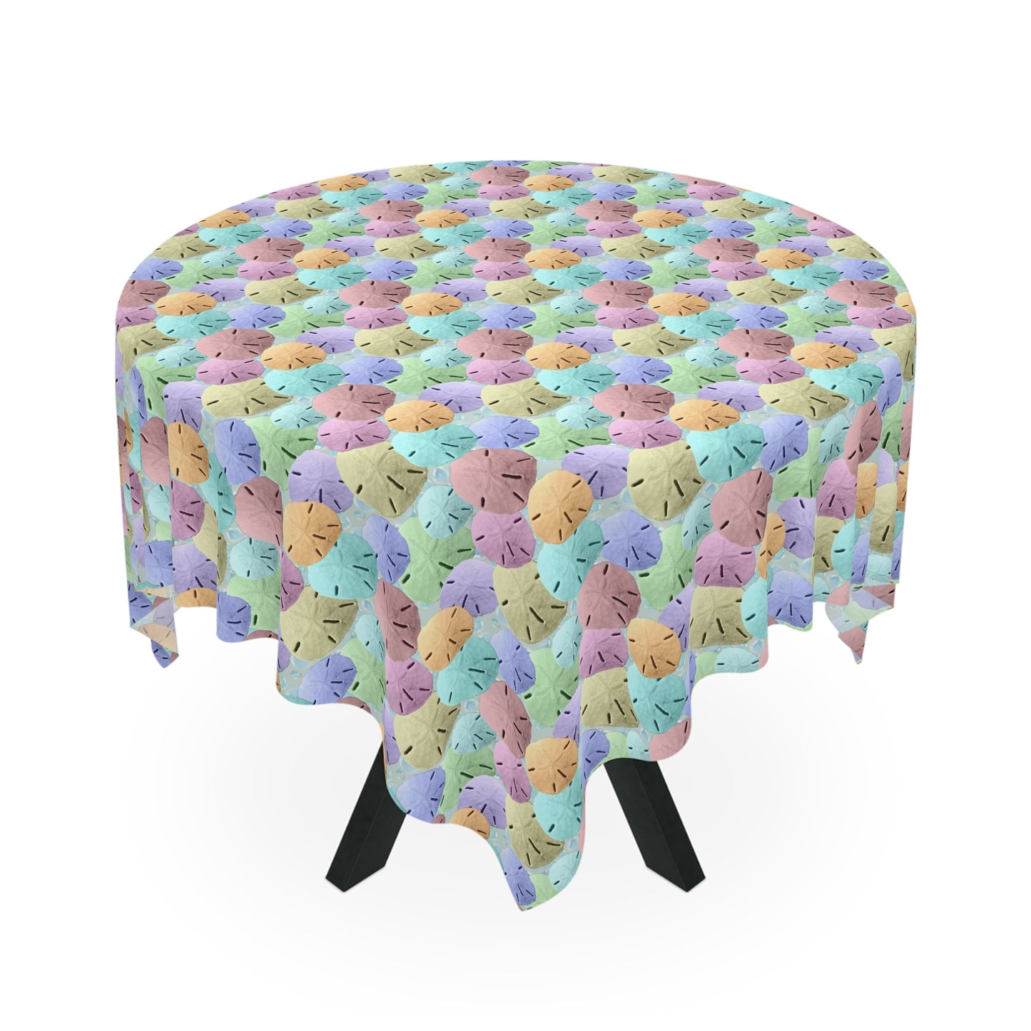 Square Tablecloth - Colorful Beach Sand Dollar Seashells