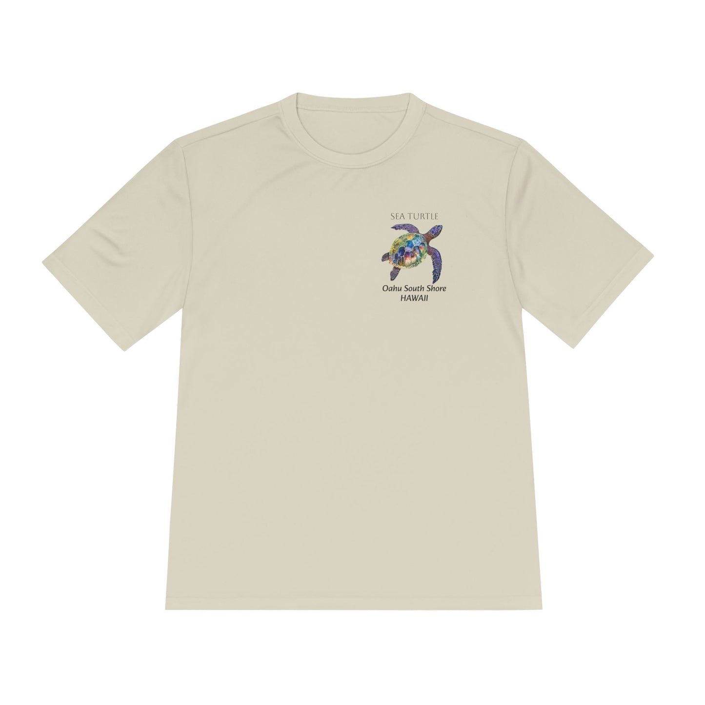 Men's Novelty Tshirt - Sea Turtle Watercolor Of Oahu South Shore, Hawaii