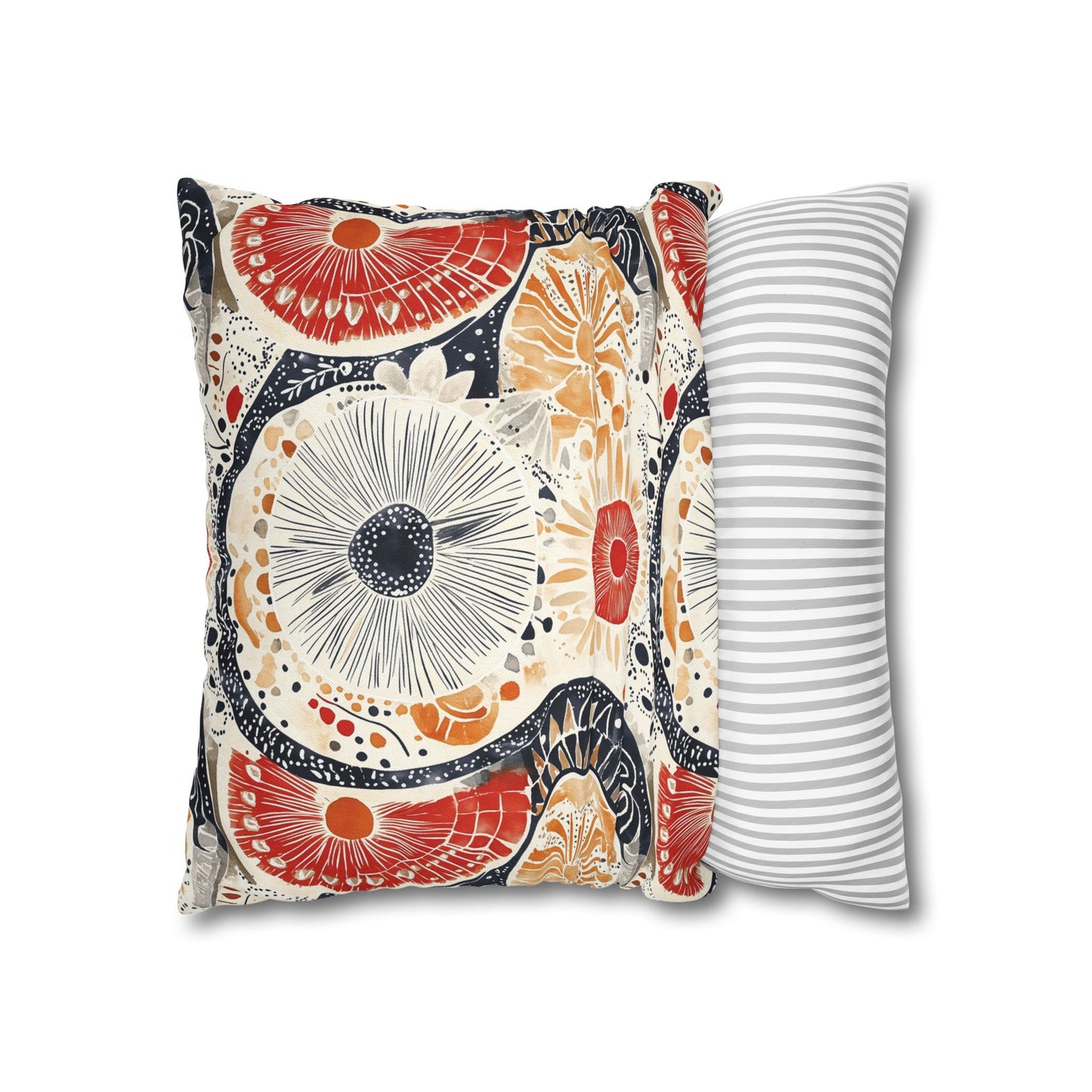 Square Pillow Cover - Boho Mandala Abstract