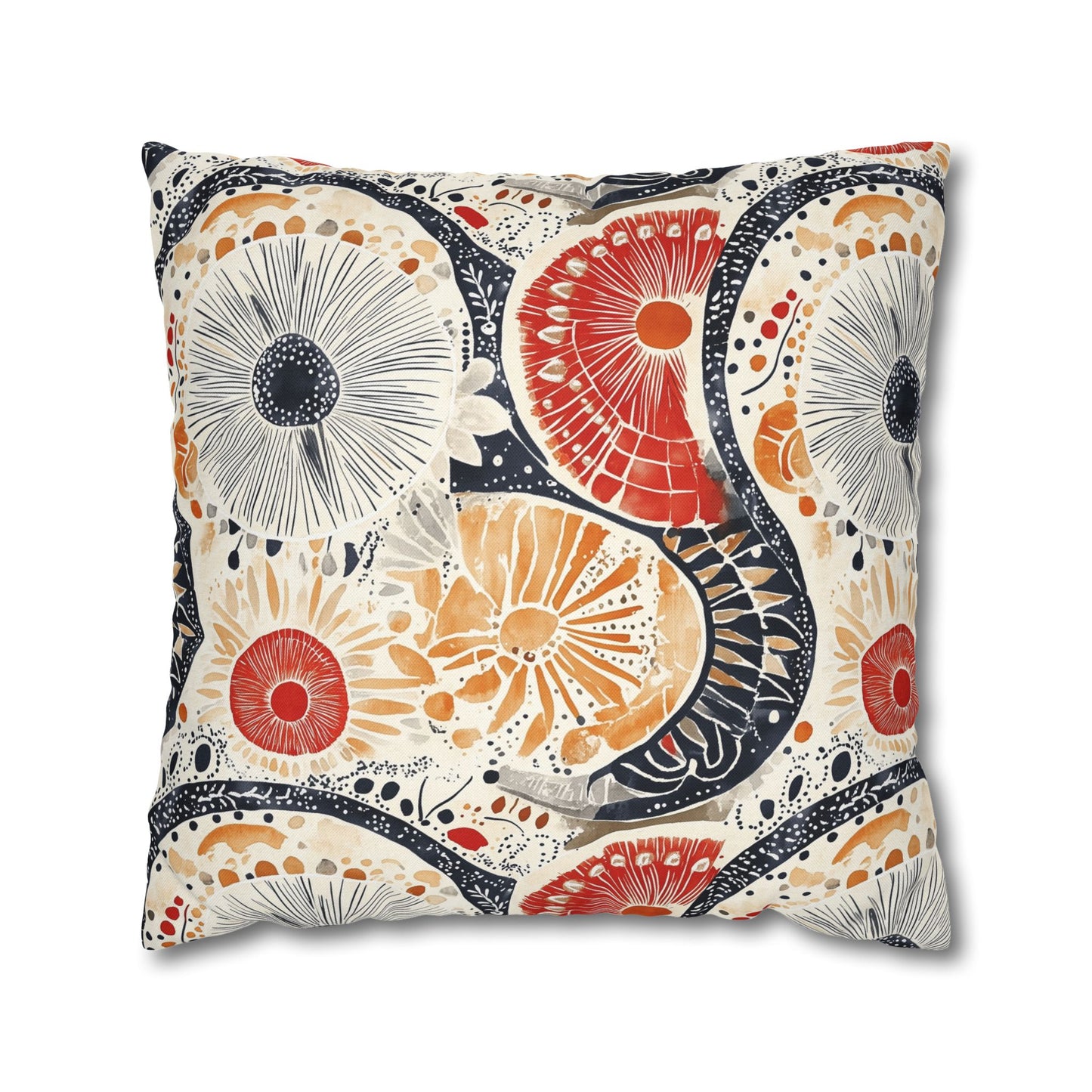 Square Pillow Cover - Boho Mandala Abstract