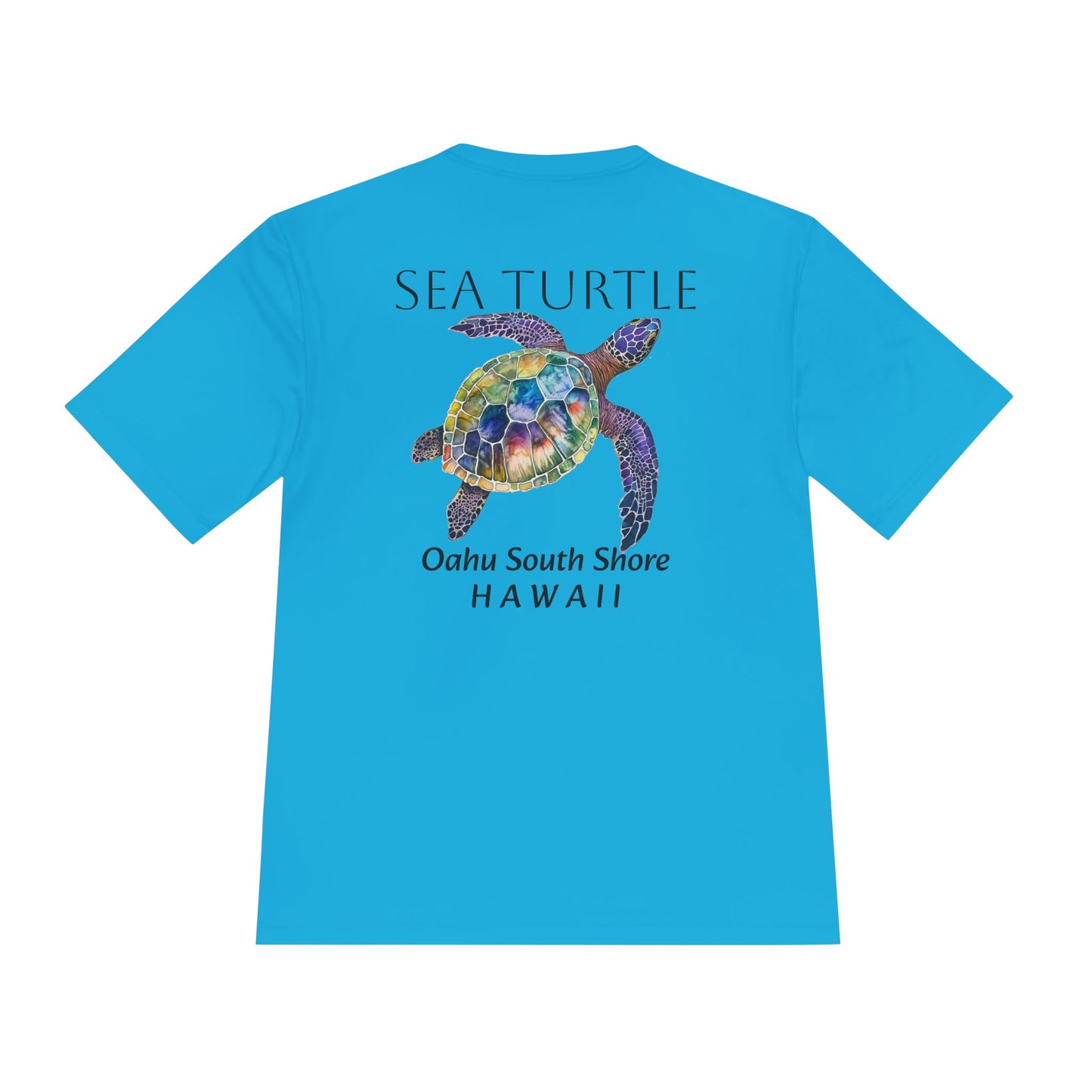 Men's Novelty Tshirt - Sea Turtle Watercolor Of Oahu South Shore, Hawaii