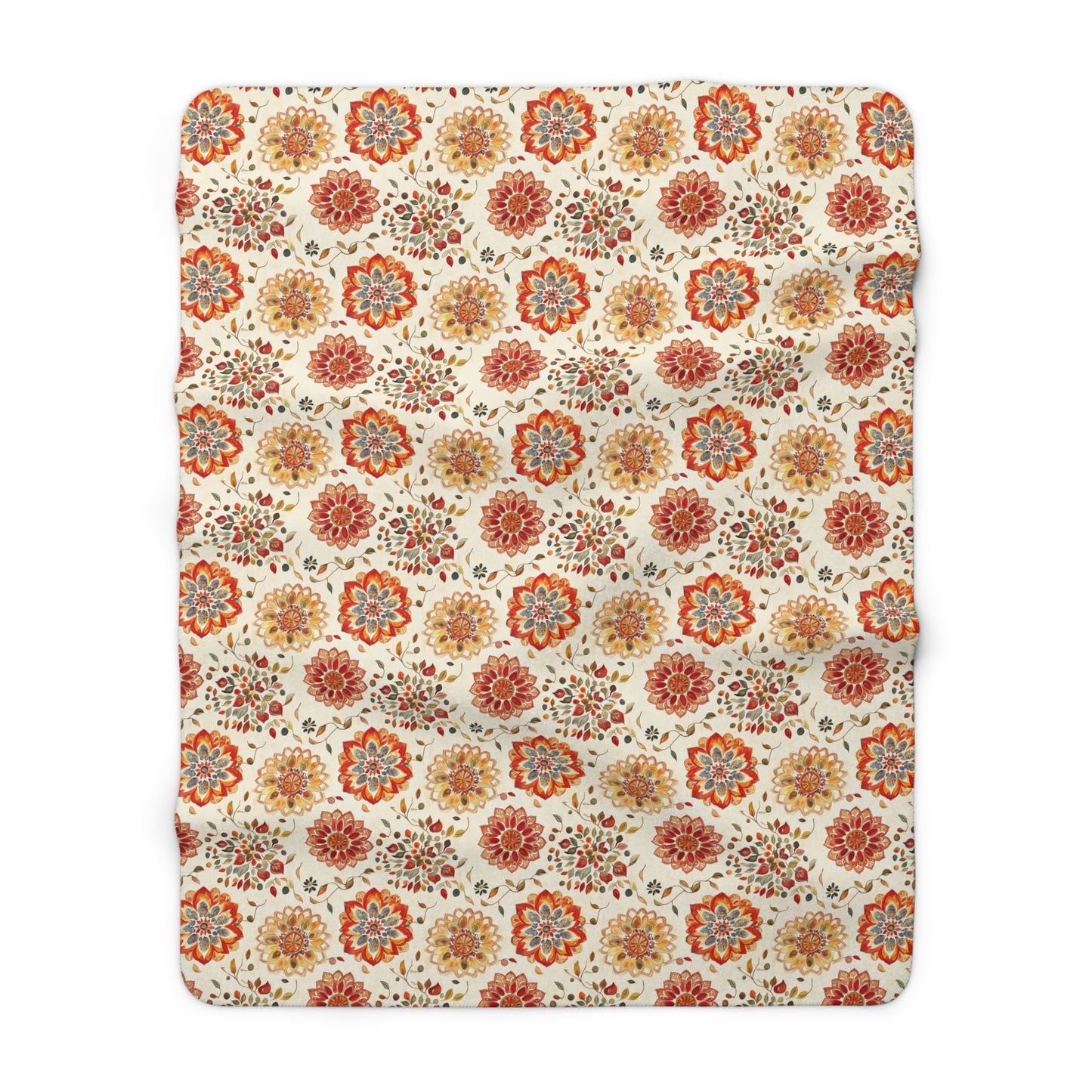 Sherpa Fleece Blanket - Floral Zen Mandalas