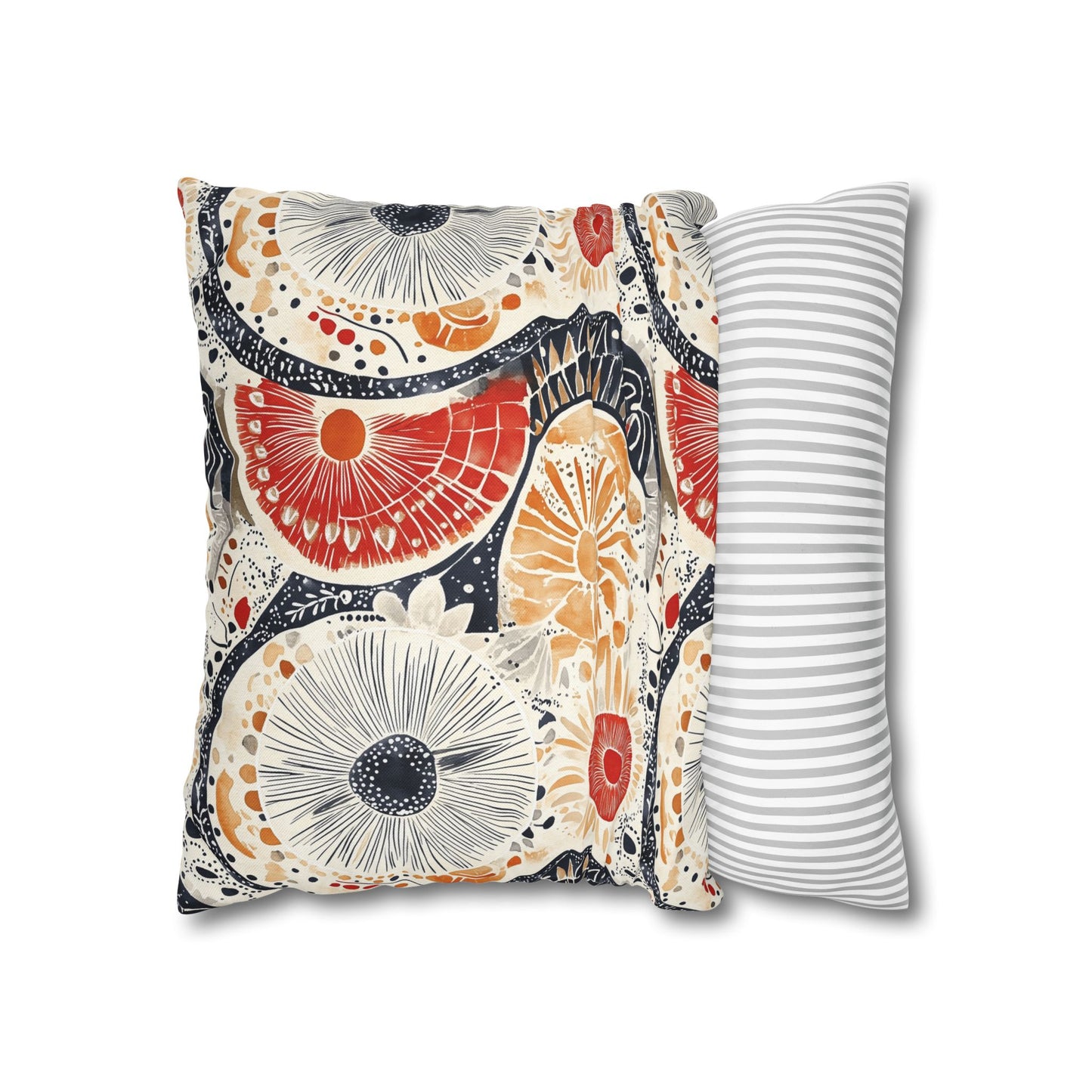 Square Pillow Cover - Boho Mandala Abstract