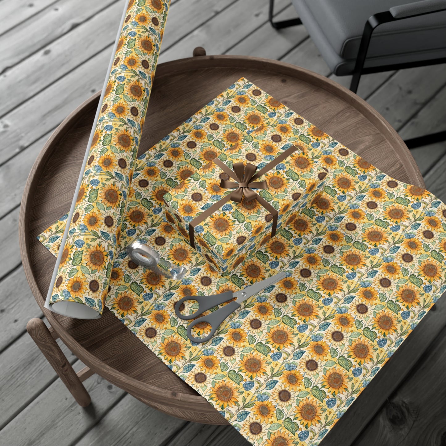 Wrapping Paper - Trendy Sunflowers For Gift Giving