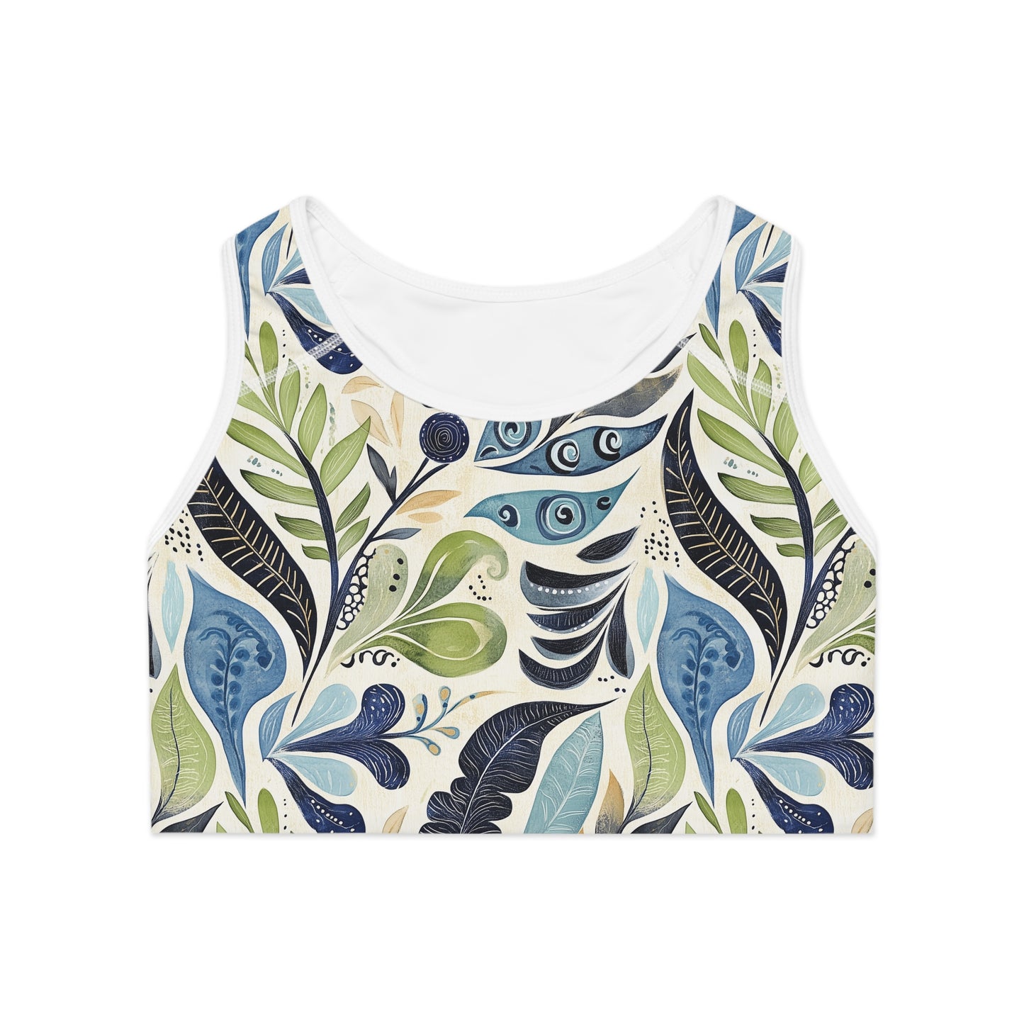 Sports Bra - Blue Hawaiian Floral