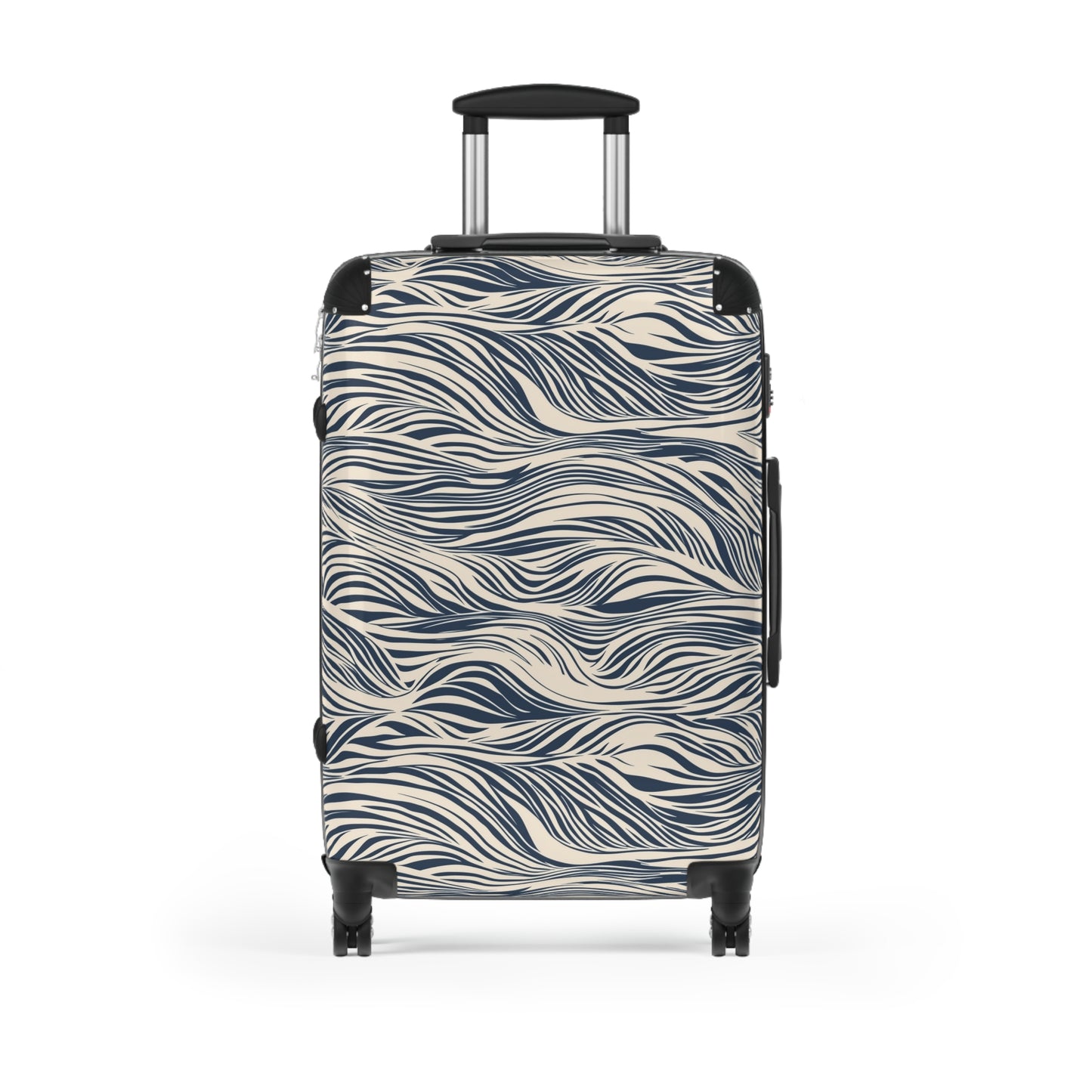 Travel Suitcase - Coastal Navy Wave Pattern
