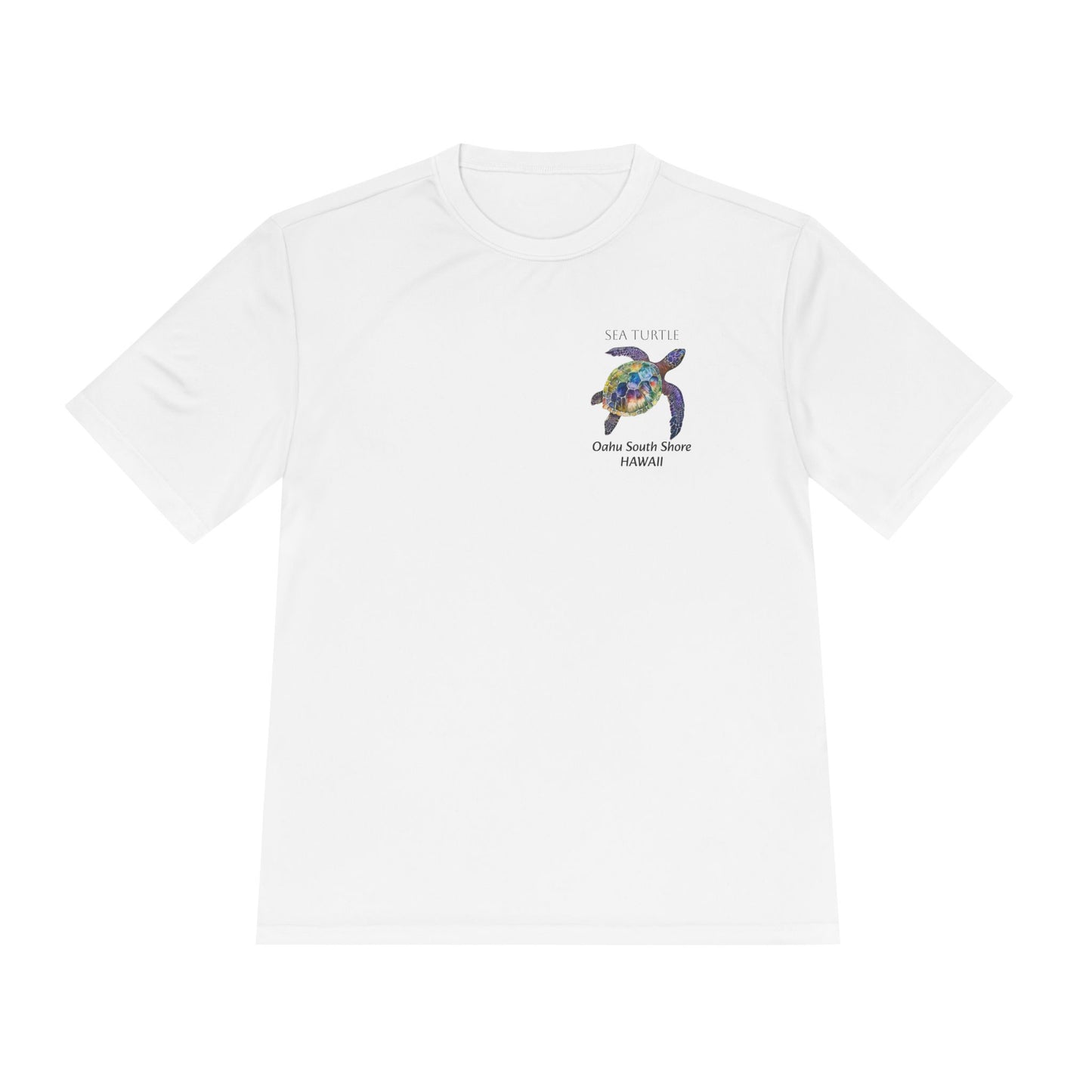 Men's Novelty Tshirt - Sea Turtle Watercolor Of Oahu South Shore, Hawaii