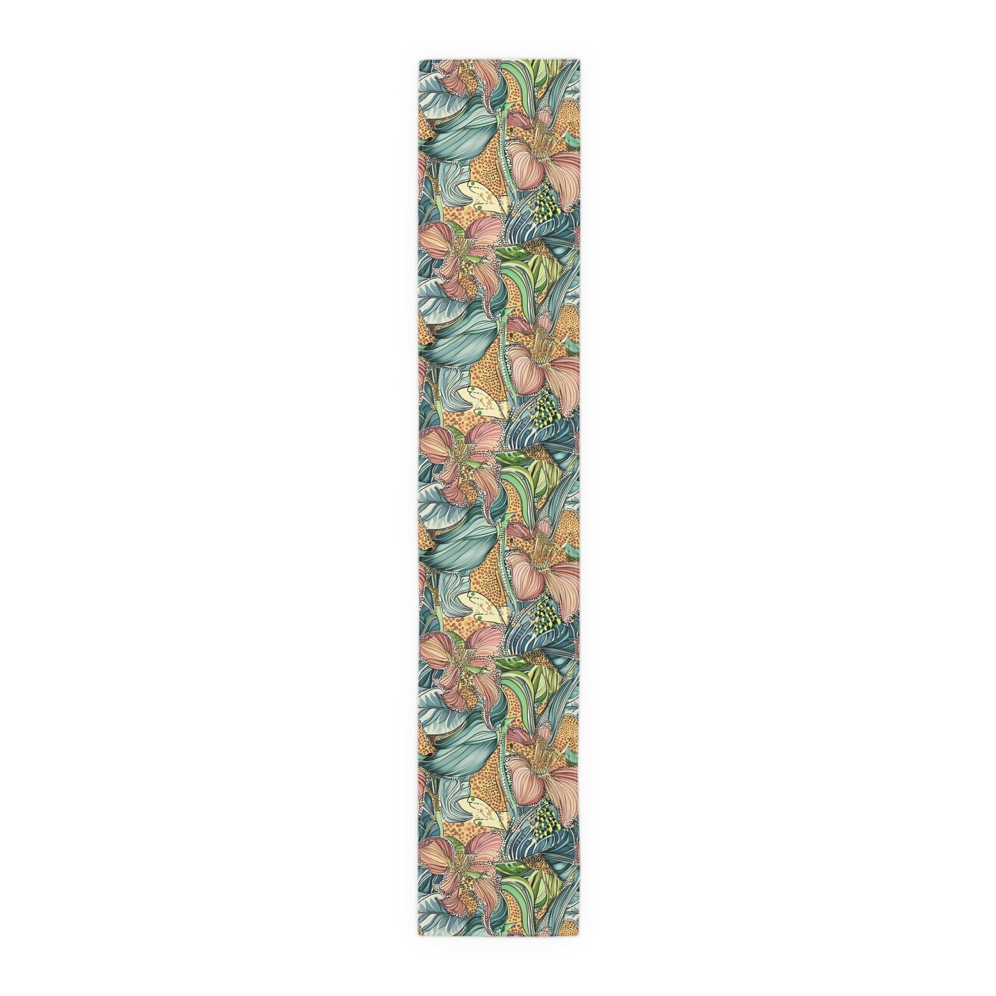 Table Runner - Tropical Floral Wild Irises For Summer Brunch