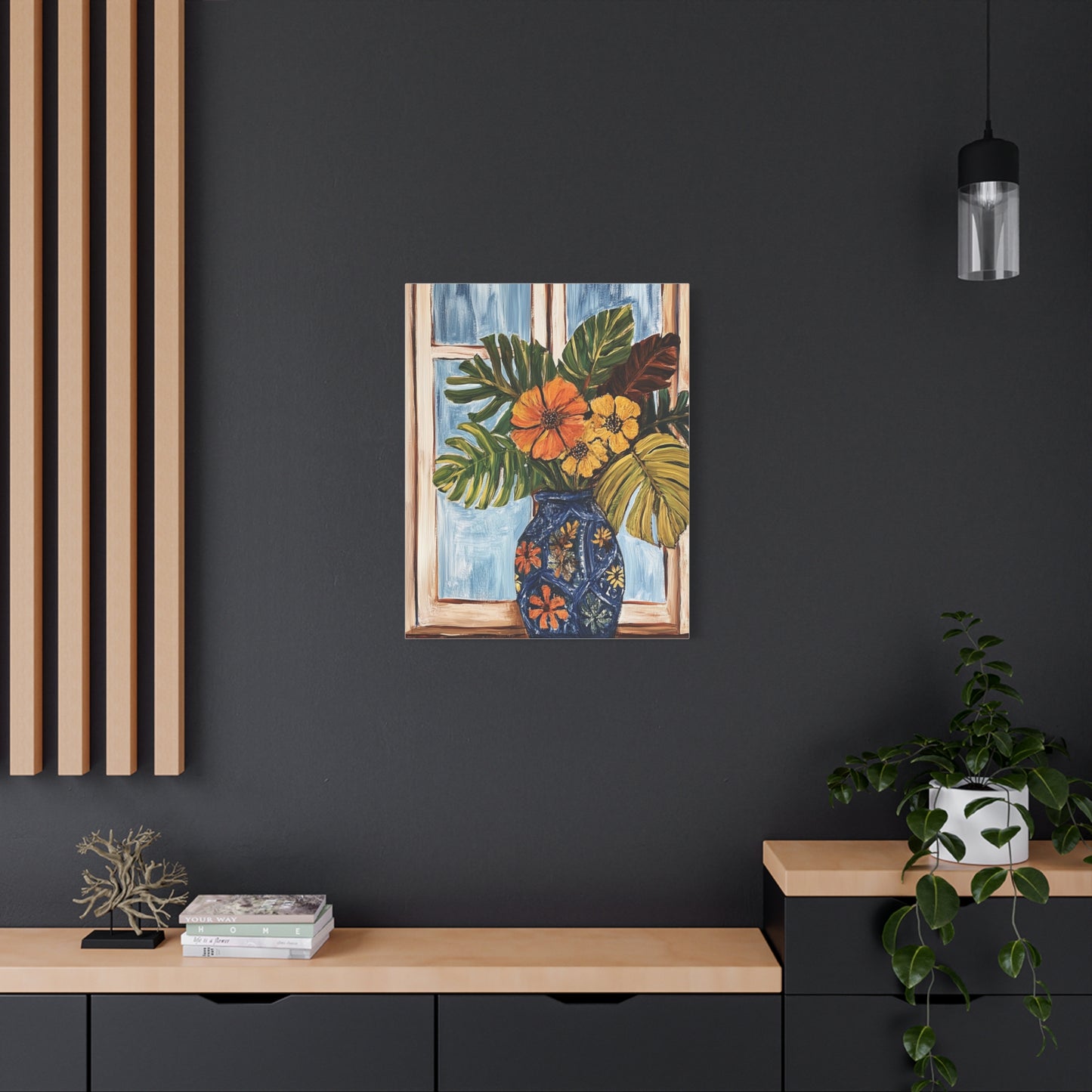 Canvas Art - Vibrant Tropical Island Floral Bouquet