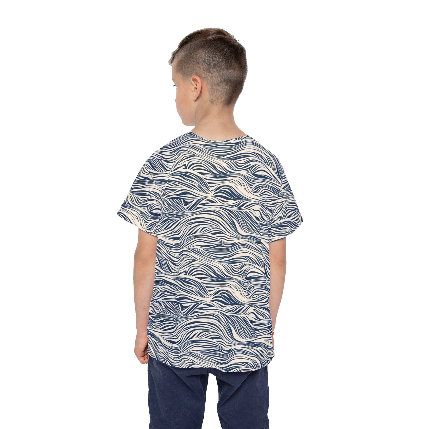 Kids Tshirt - Ocean Waves Athletic Sports Jersey
