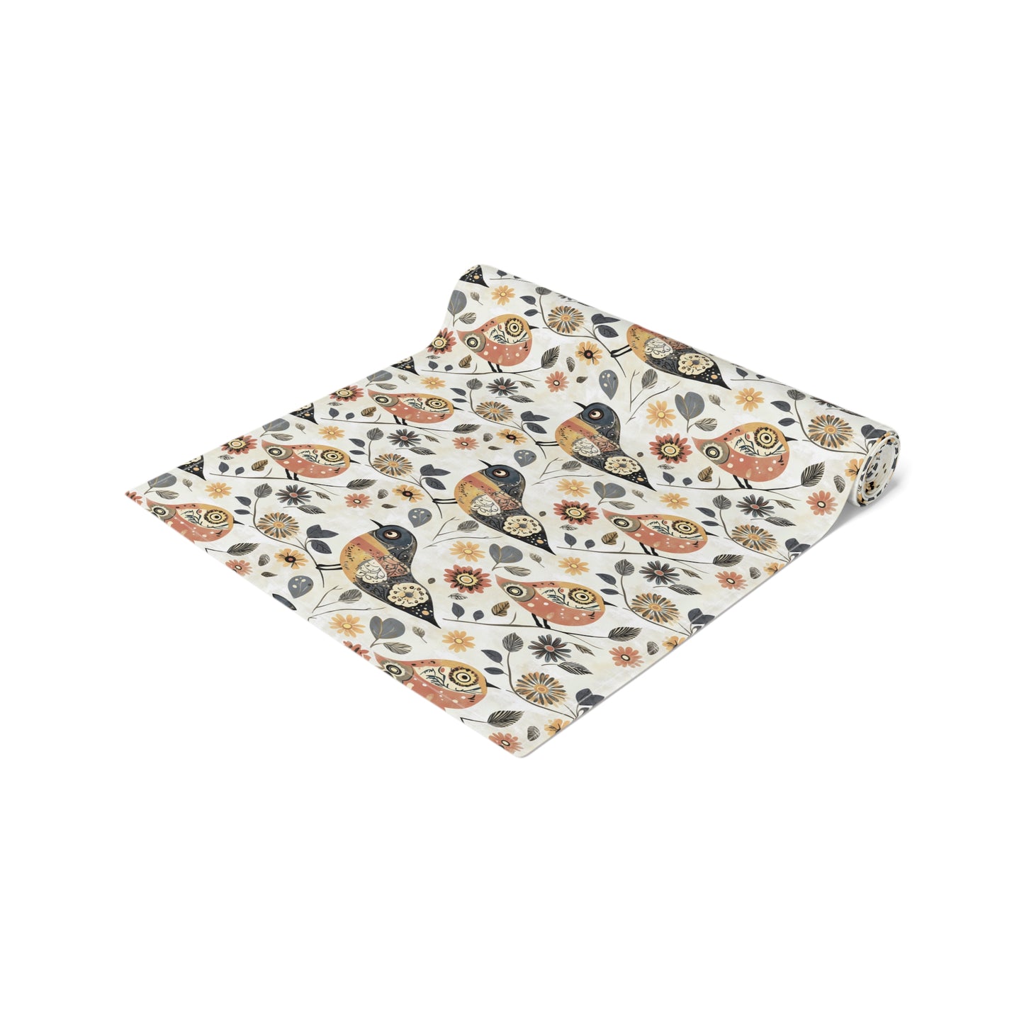 Table Runner - Whimsical Birds Floral Cotton Dining Décor