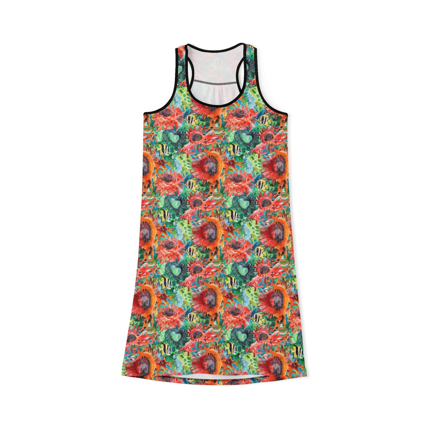 Women's Racerback Dress - Coral Reef with Yellow Angel Fish