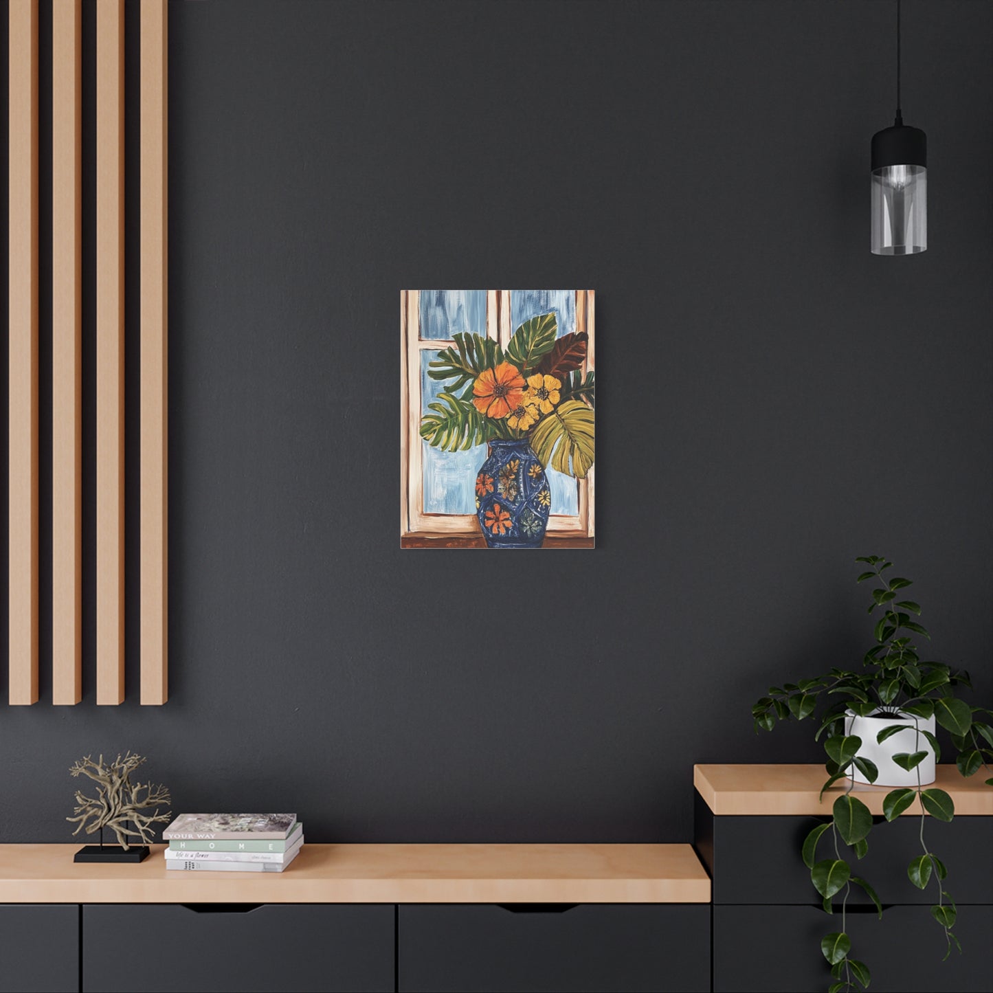 Canvas Art - Vibrant Tropical Island Floral Bouquet