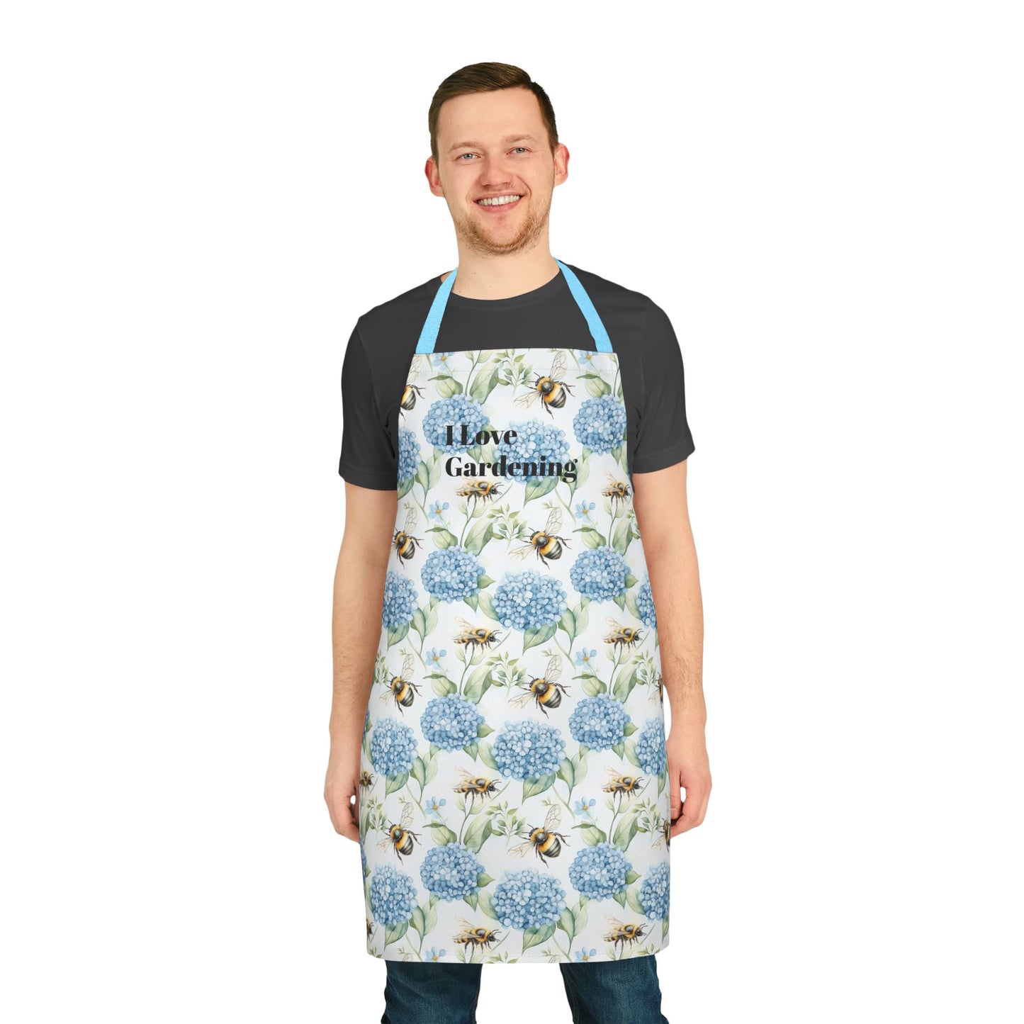 Apron - Blue Hydrangea And Busy Bees Gardening