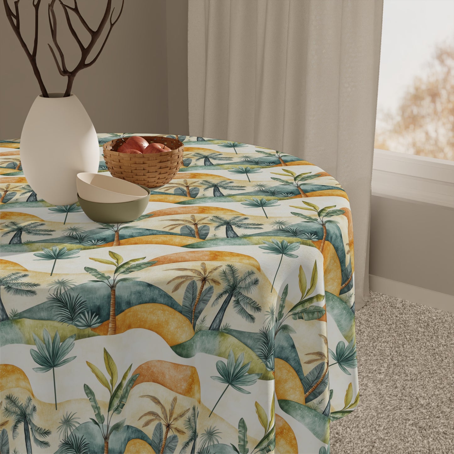 Square Tablecloth - Palm Trees Desert Oasis