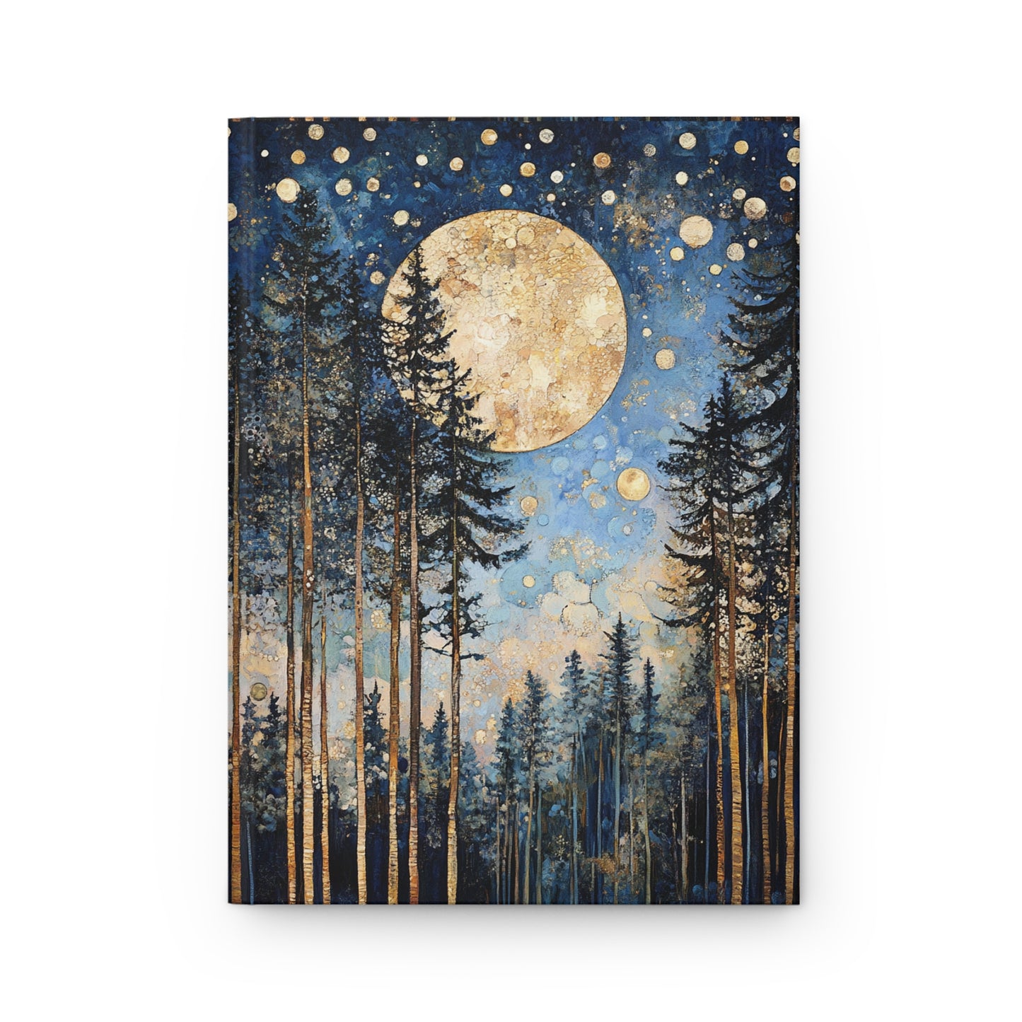 Hardcover Journal - Serene Moonlit And Starry Forest