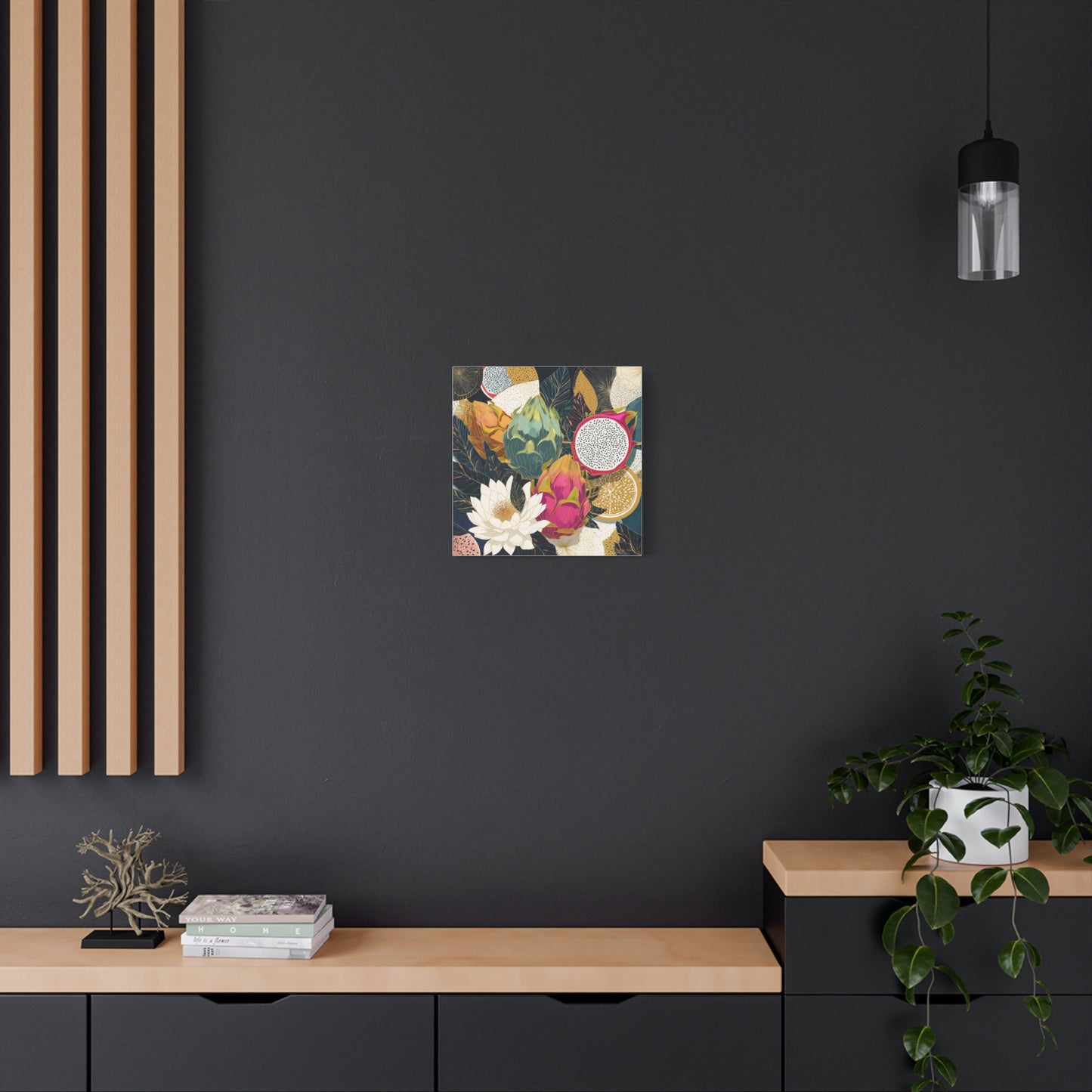 Canvas Art - Autumn Textured Harvest Dragonfruit Floral